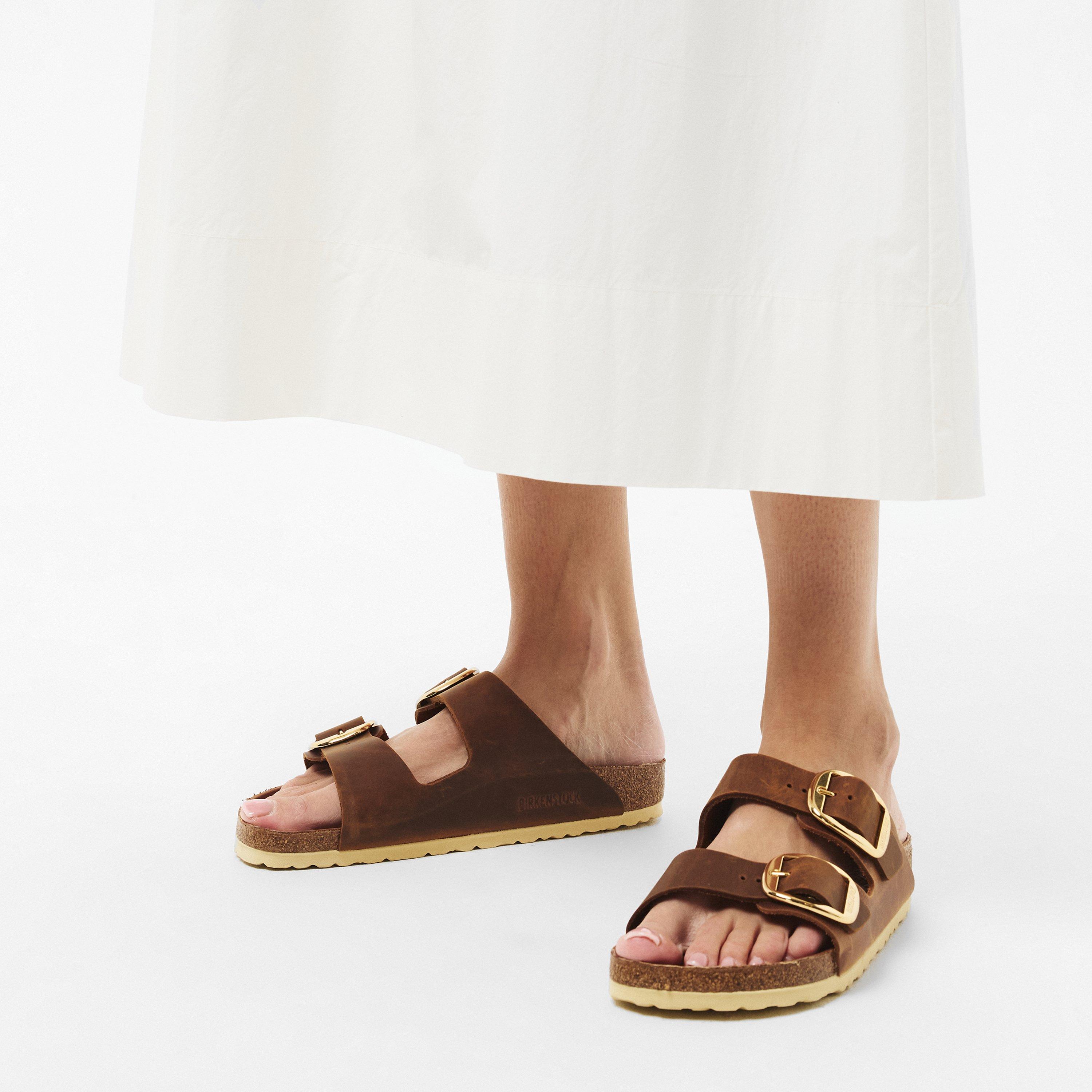 Cognac - Birkenstock - Arizona Big Buckle Leather Sandals - 3