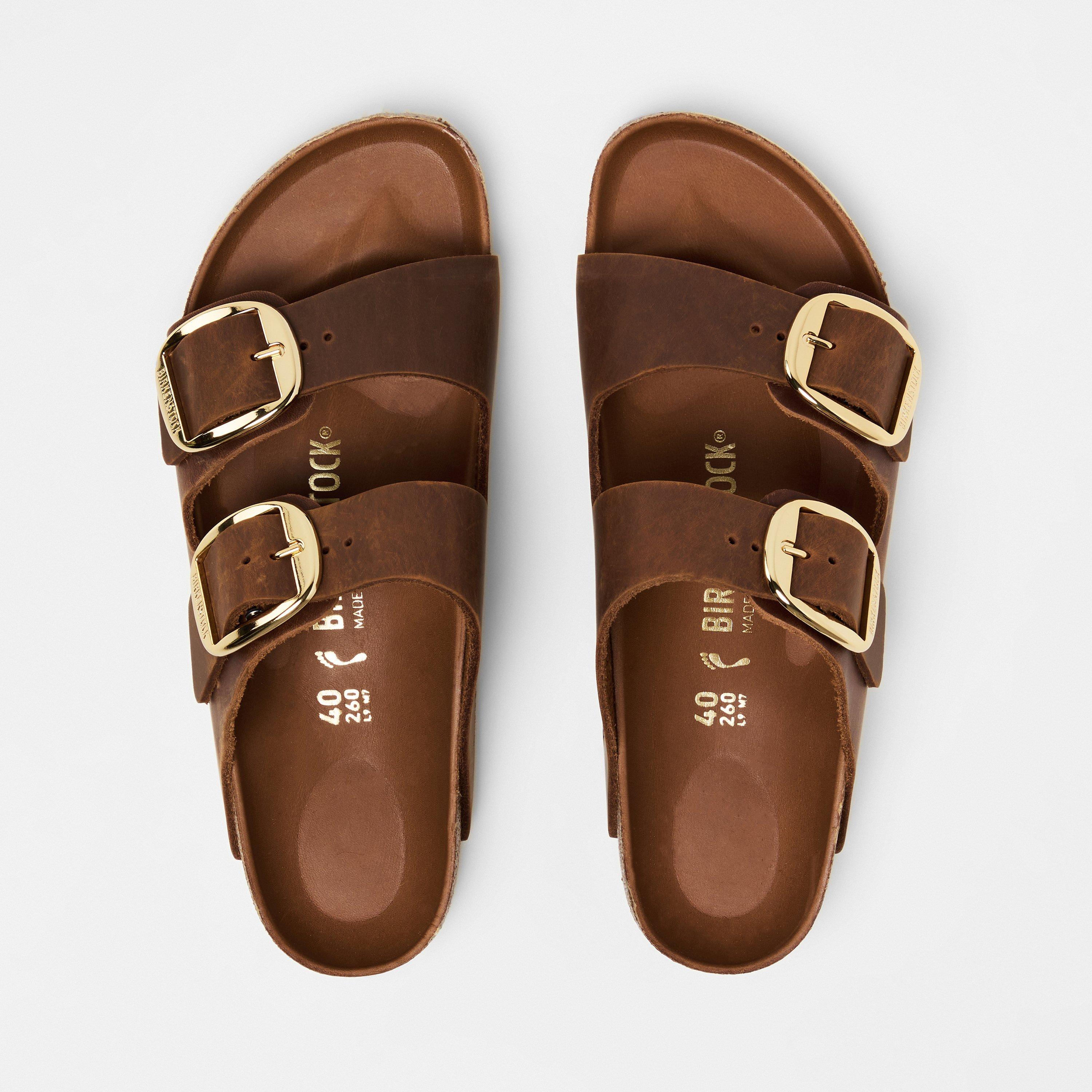 Cognac - Birkenstock - Arizona Big Buckle Leather Sandals - 5