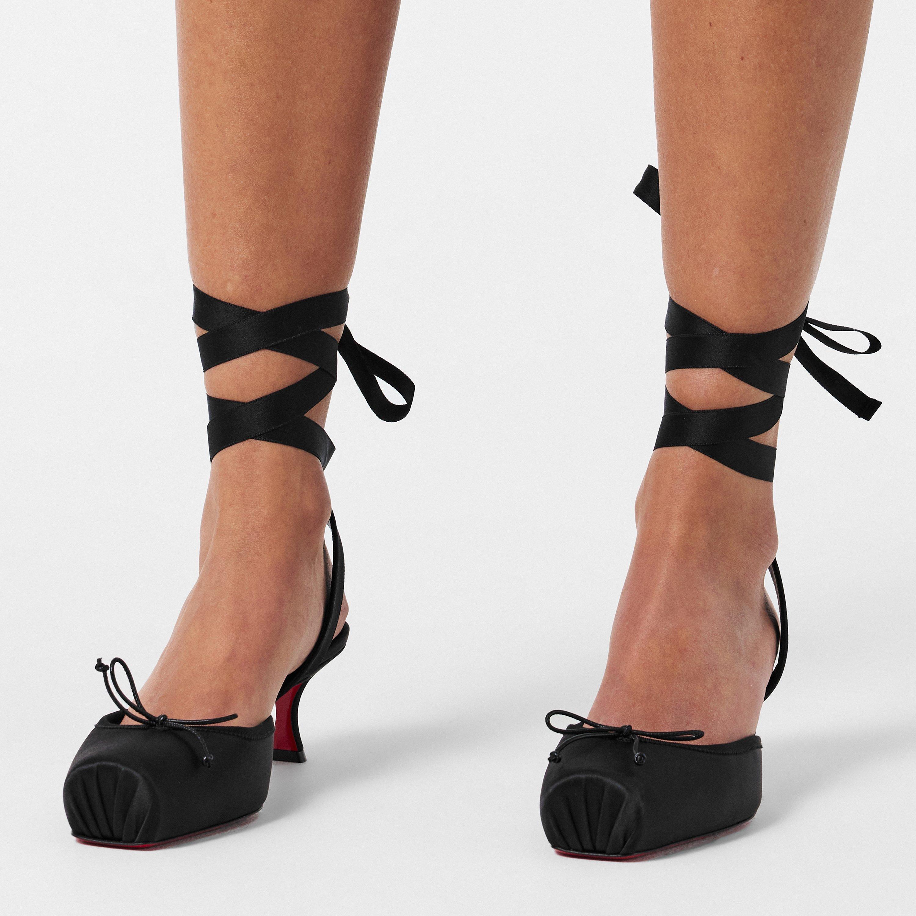 Black - Christian Louboutin - Women's Chr Cassia Lace-Up Platform Heels - 3