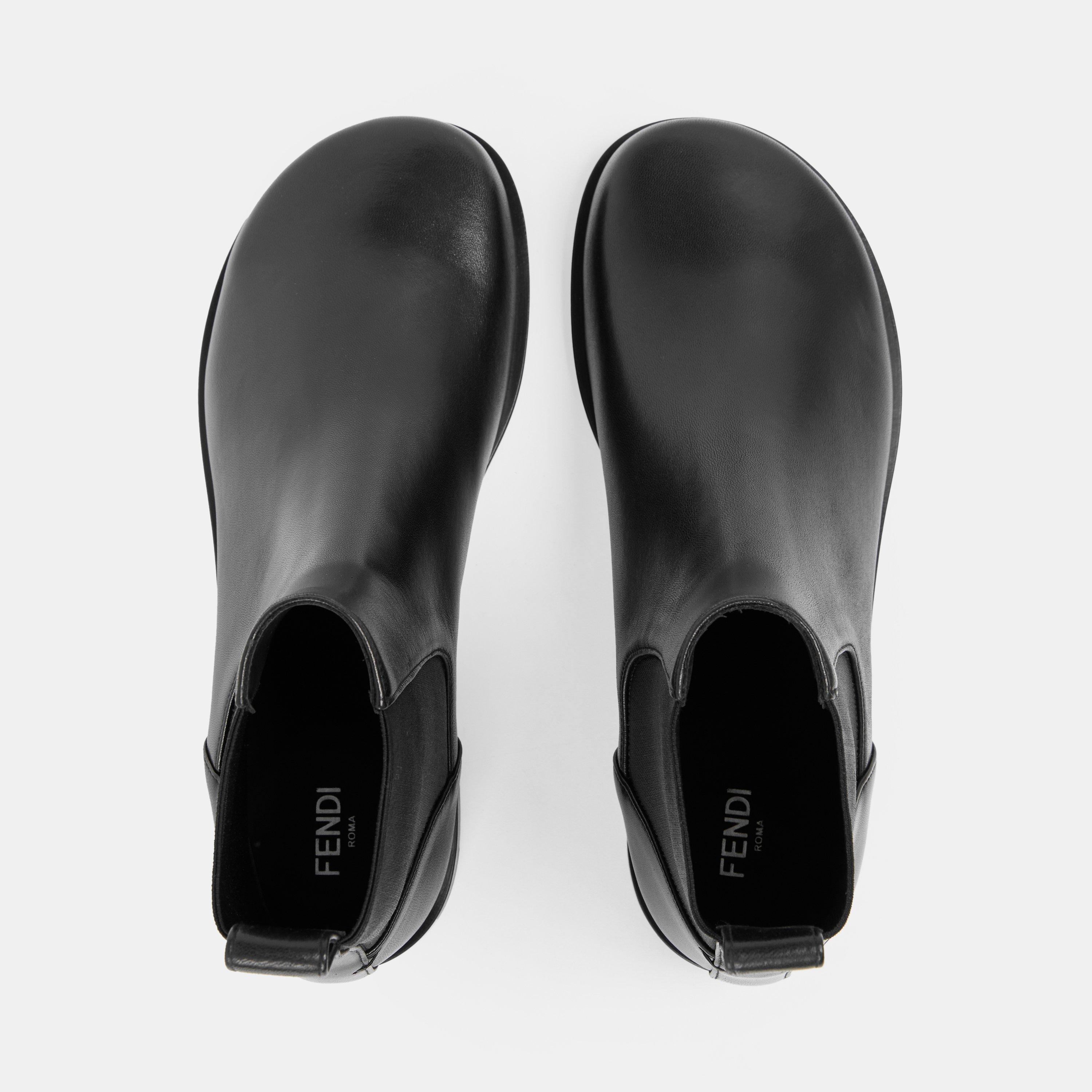 Black - Fendi - Men's Flat Ankle Boots - 5