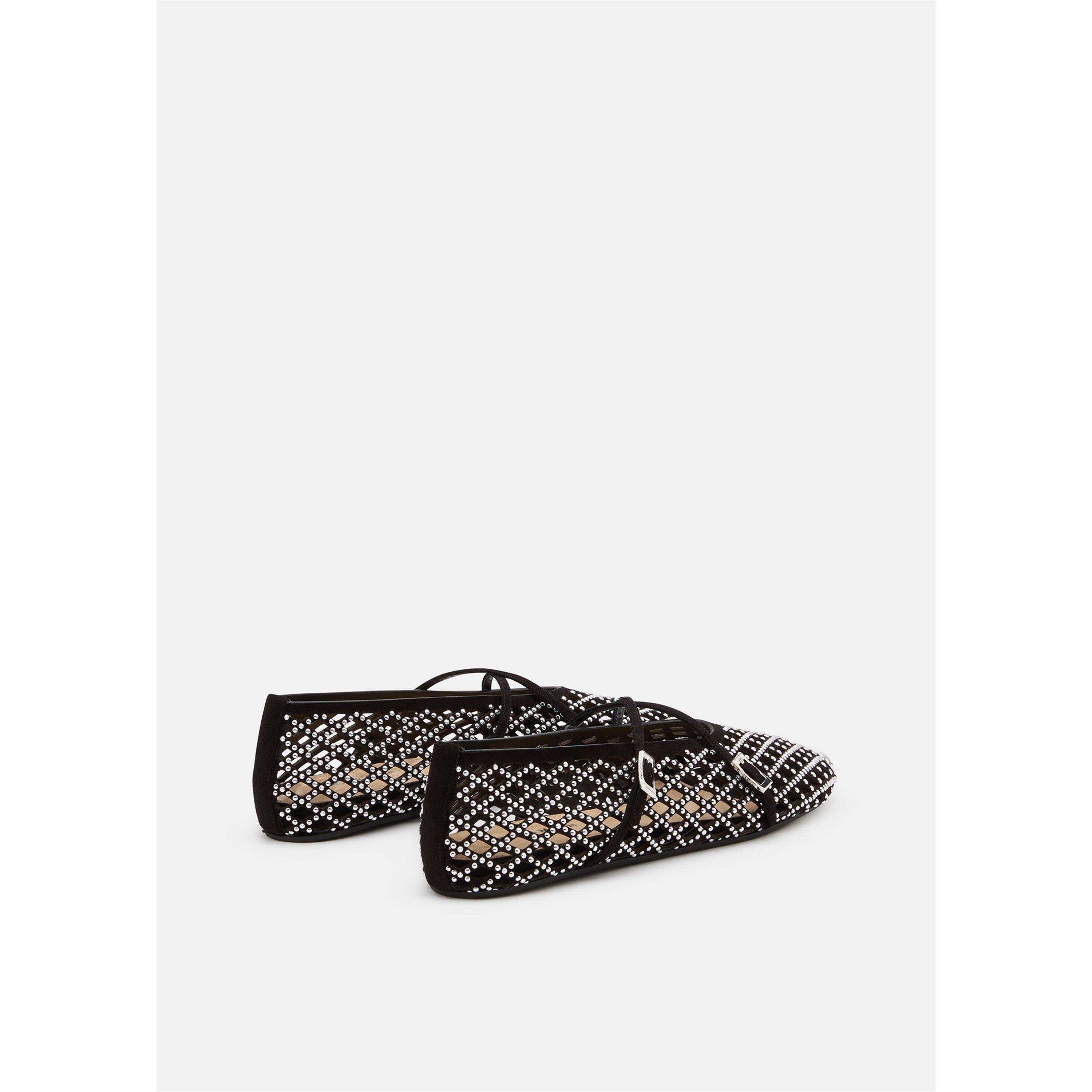 Black - Mach and Mach - Women's Mesh Ballet Pumps - 4