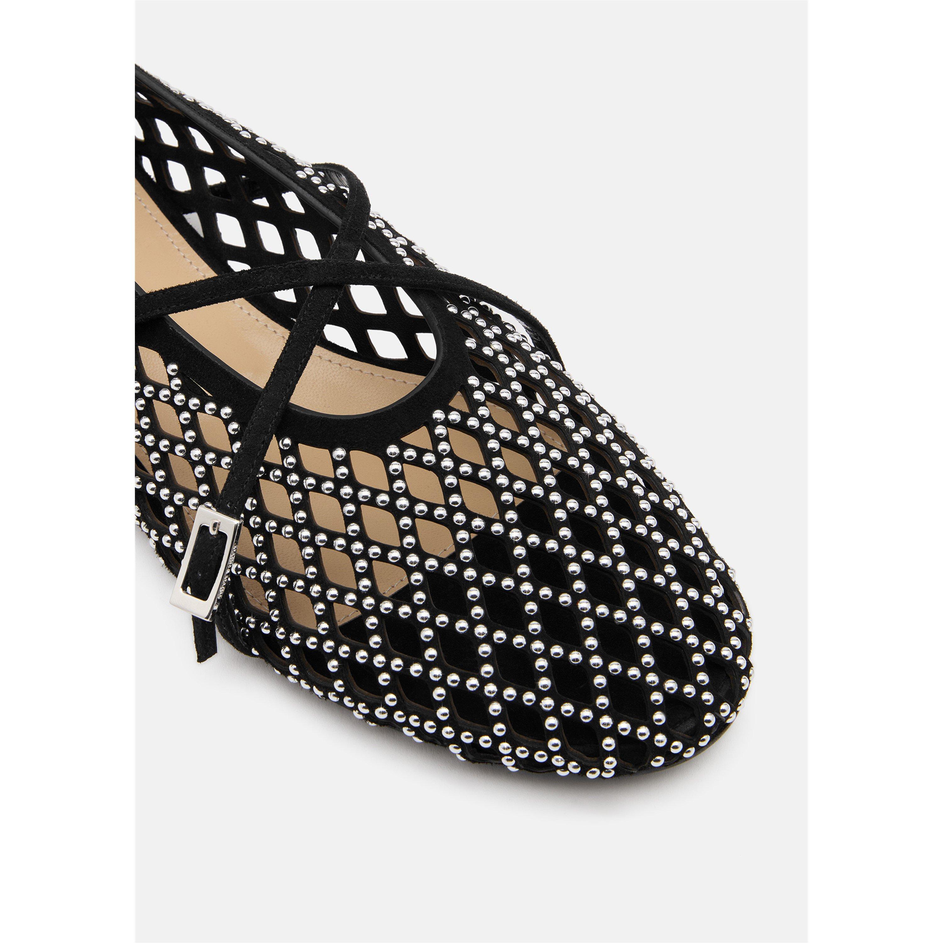 Black - Mach and Mach - Women's Mesh Ballet Pumps - 5