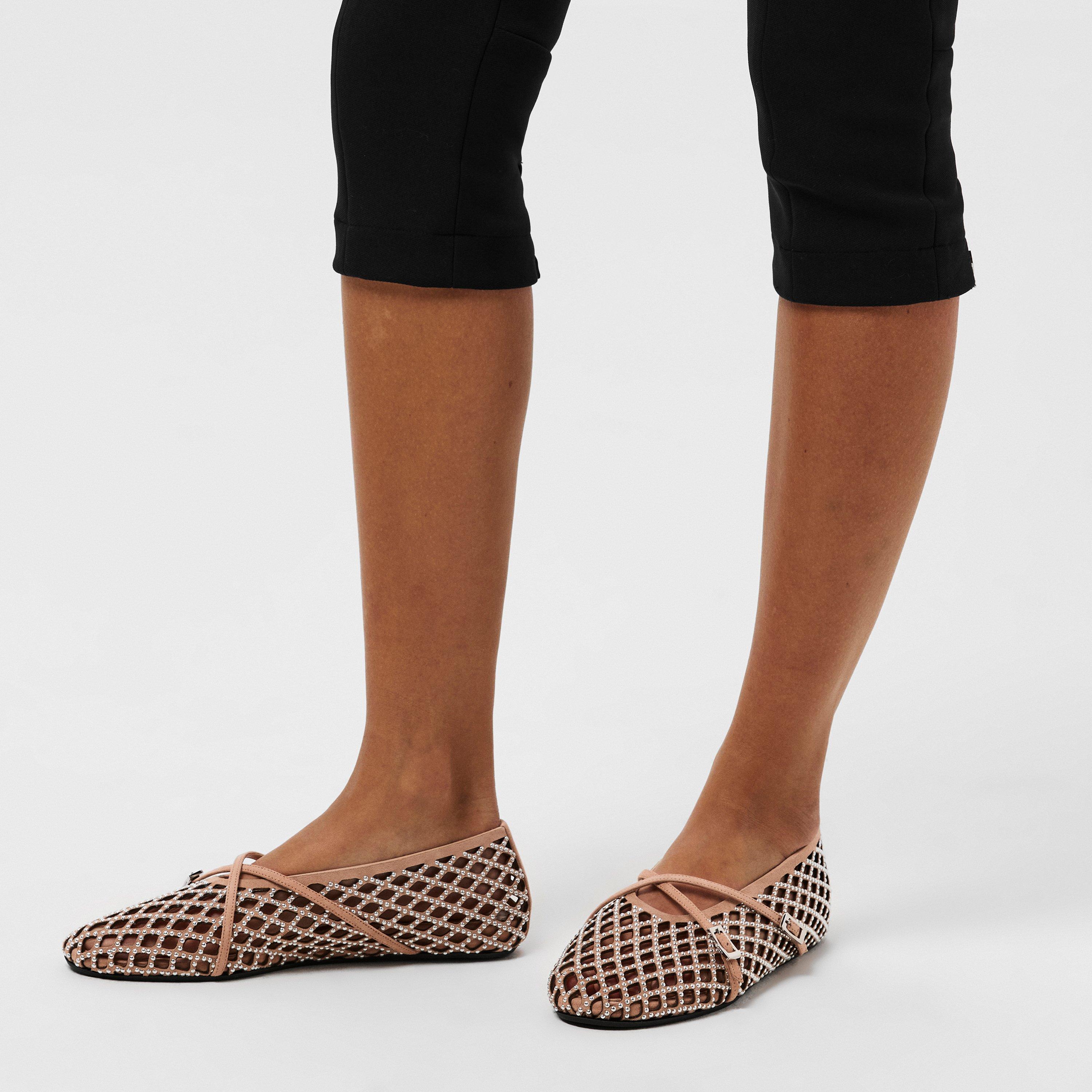 Nude - Mach and Mach - Women's Mesh Ballet Pumps - 3