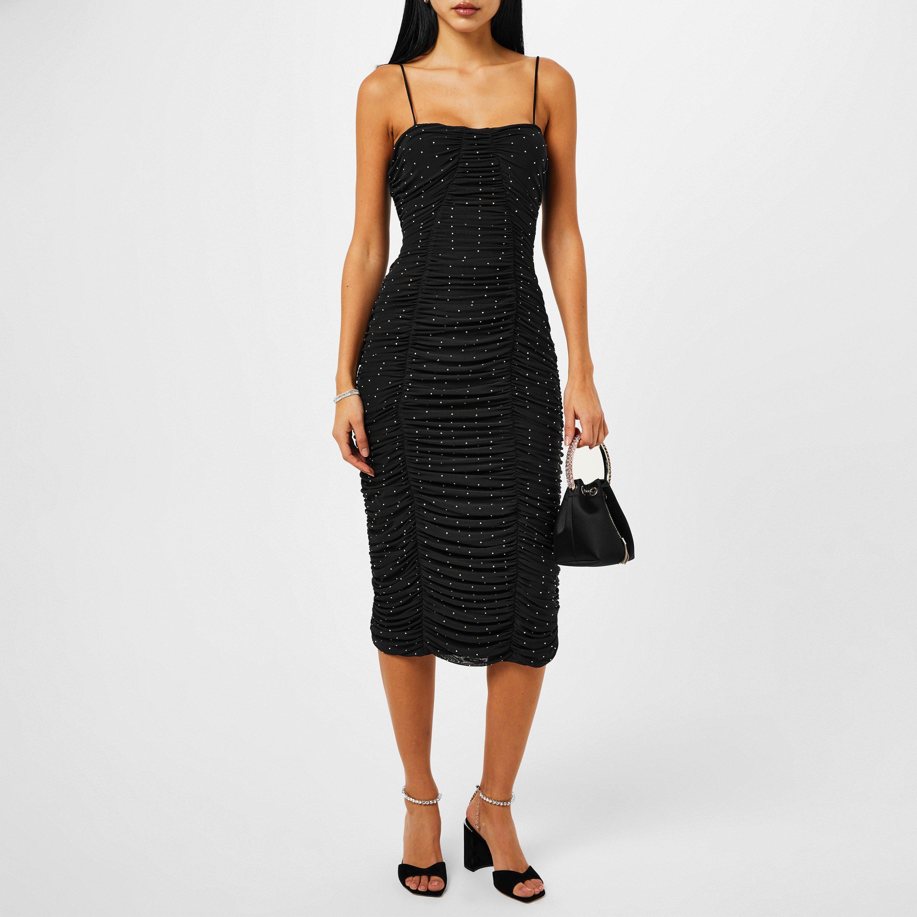 Blck Crystal - Jimmy Choo - Saeda Sandal Block Heel - 6