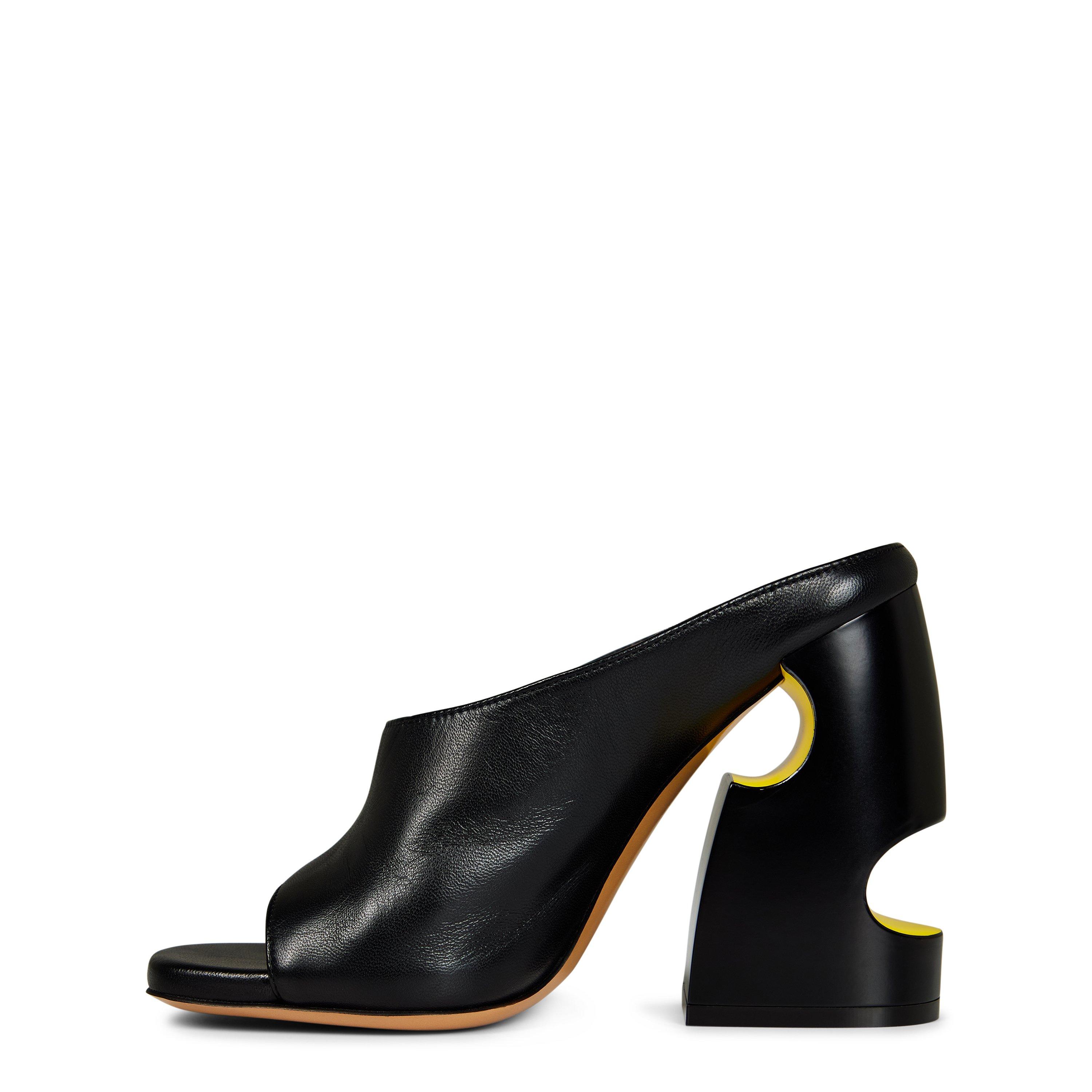 Black/Yellow - Off White - Women's Leather Mules - 2