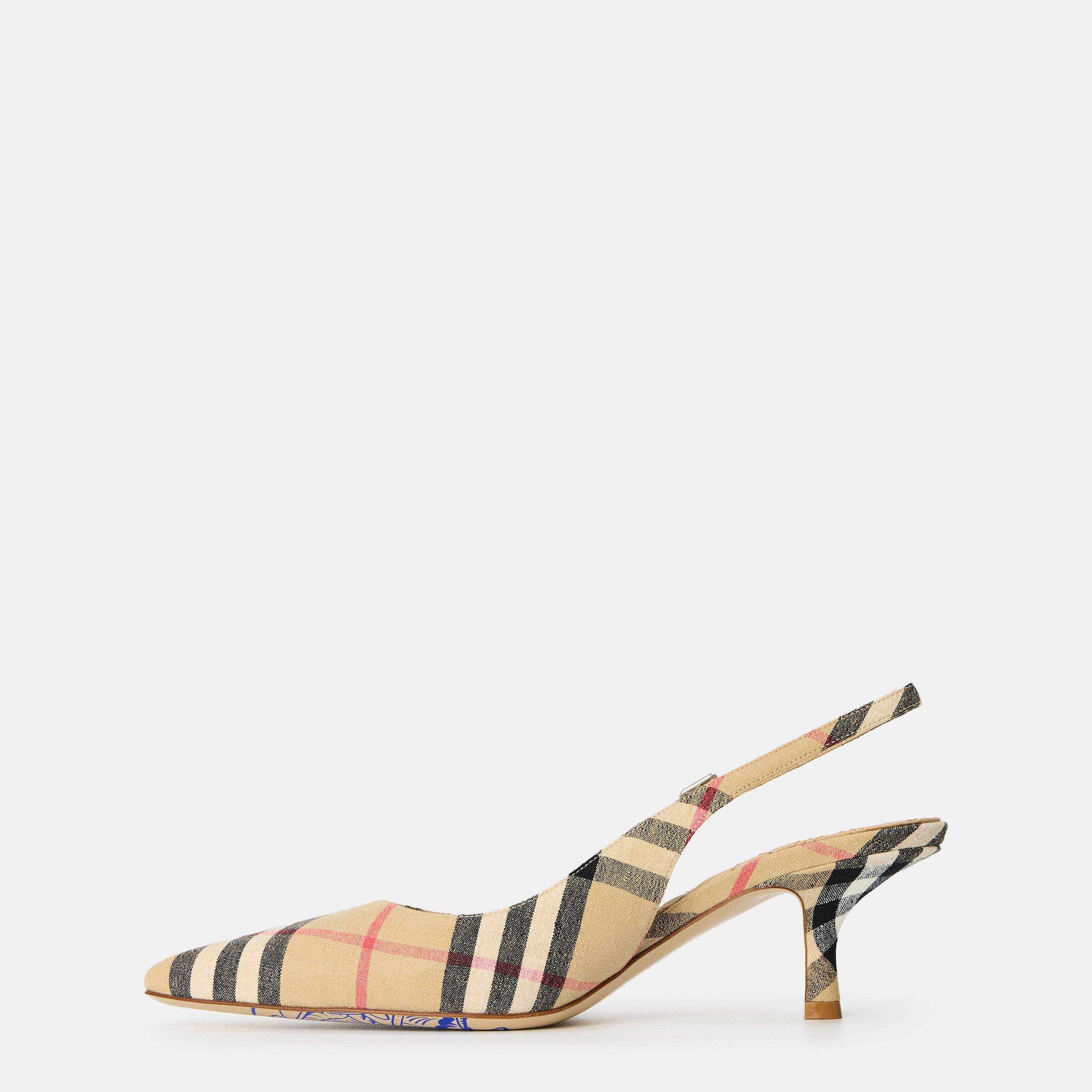 Sand Check - Burberry - Women's Slingbacks - 2