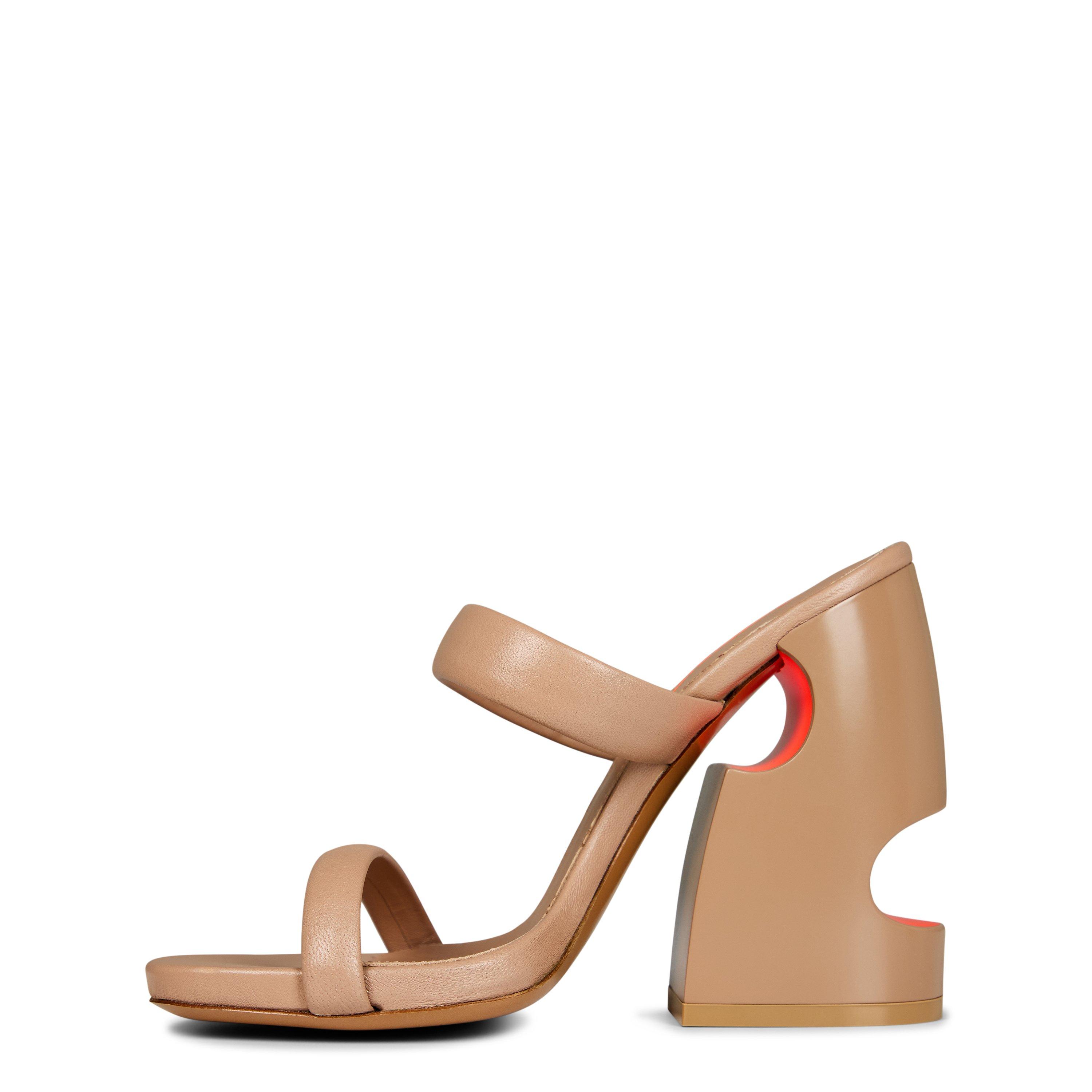 Beige/Orange - Off White - Women's Pop Meteor Mules with Signature Cut-Outs - 2