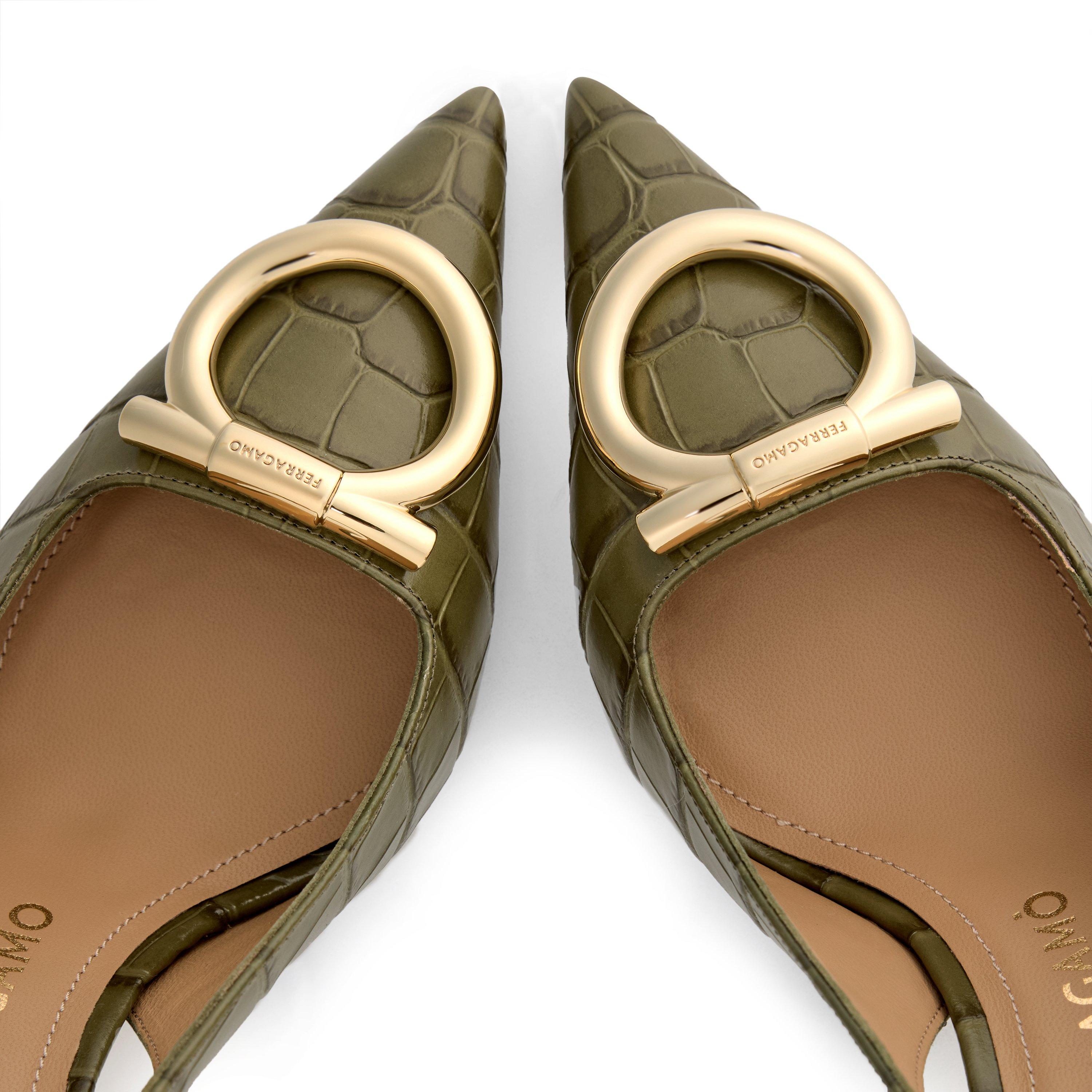 New Olive/Bisc - Ferragamo - FG Sara 95 Croc Ld64 - 3