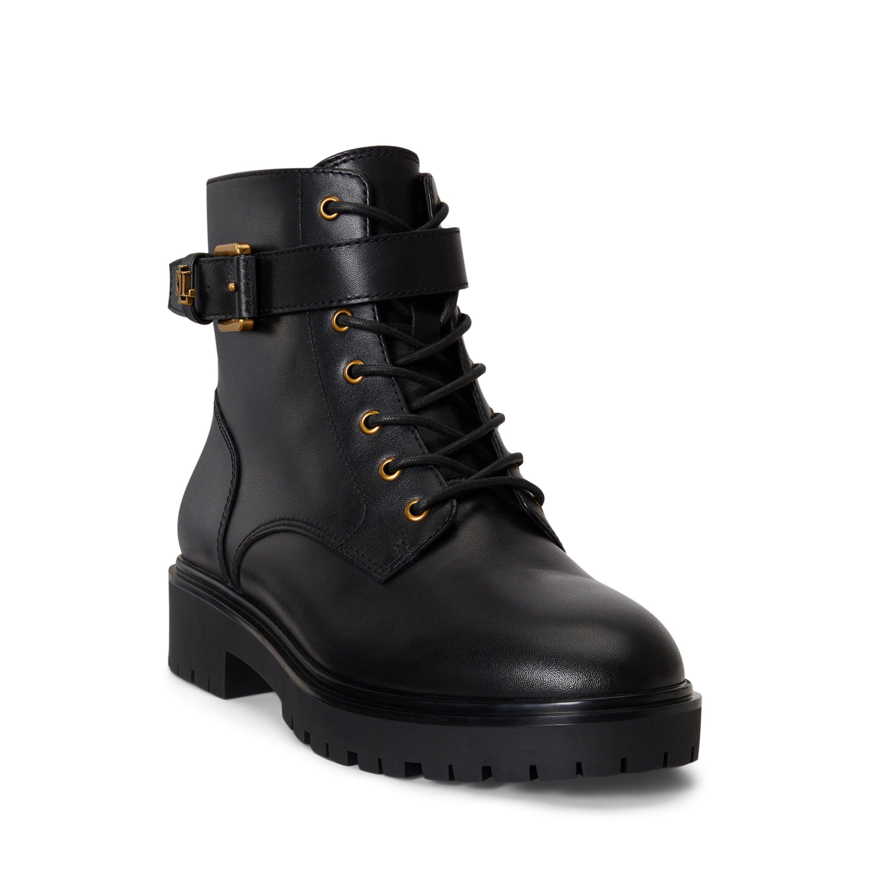 Black - Lauren by Ralph Lauren - Women's Allyson Logo Biker Boots - 2