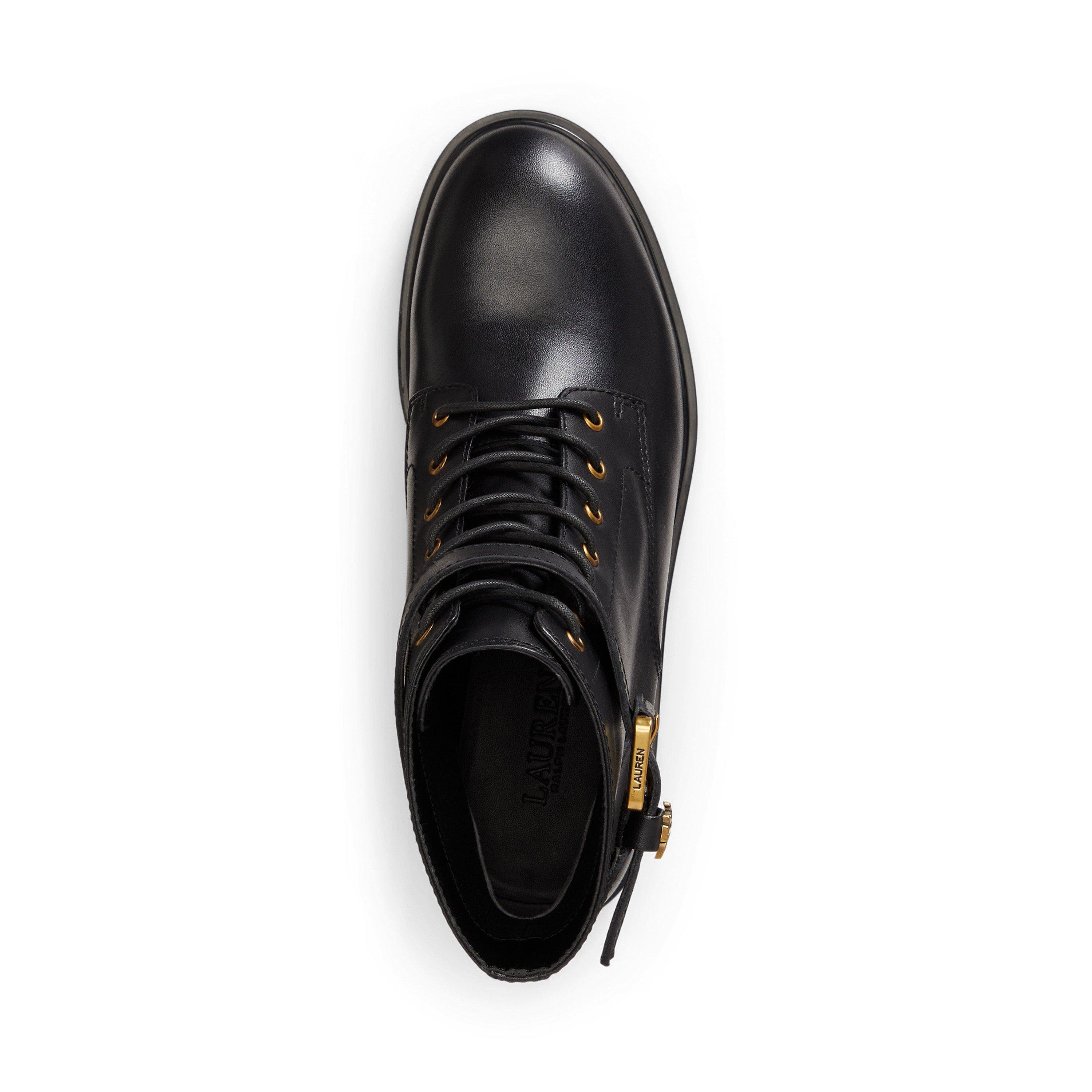 Black - Lauren by Ralph Lauren - Women's Allyson Logo Biker Boots - 4