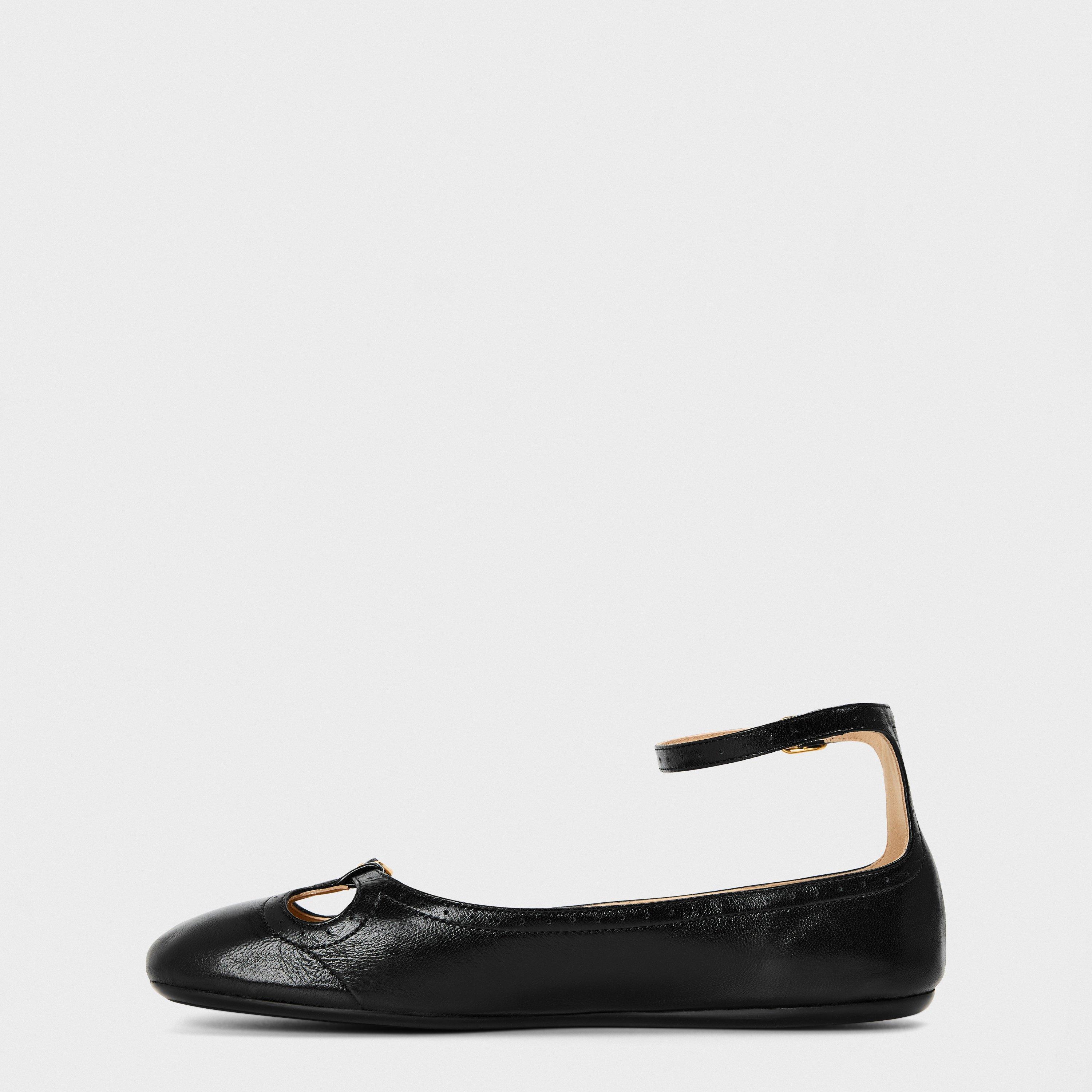 Black - Chloe - Women’s Leather Misty Ballerina Flats - 2