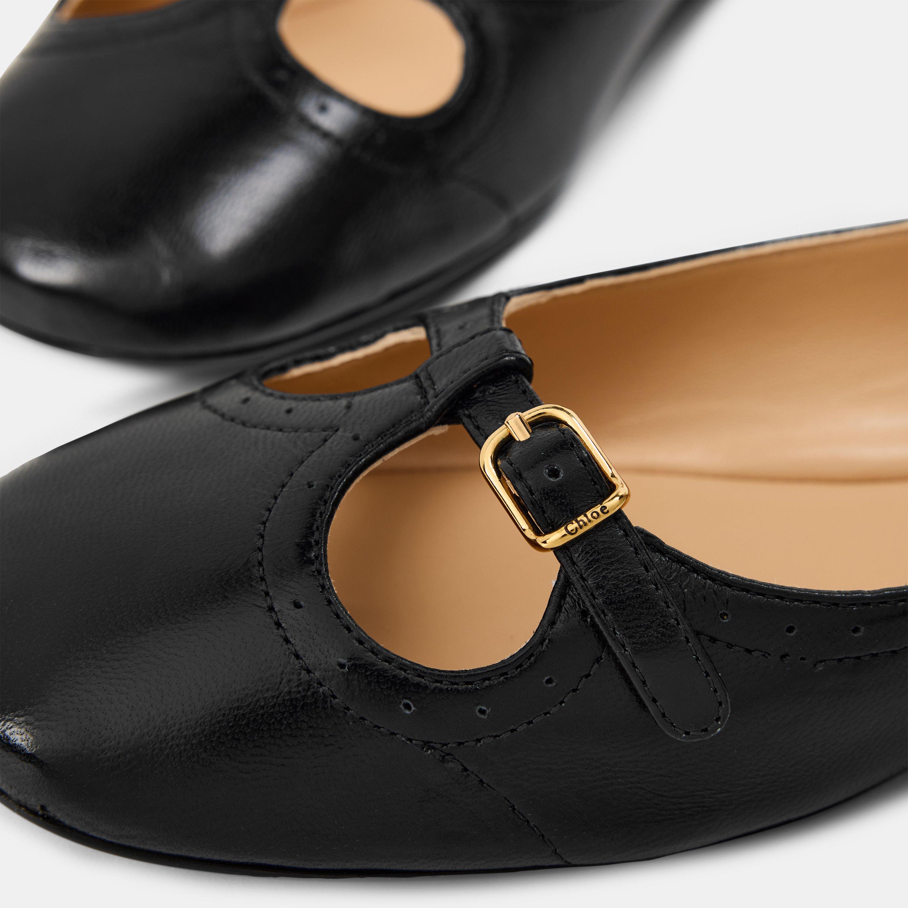 Black - Chloe - Women’s Leather Misty Ballerina Flats - 3
