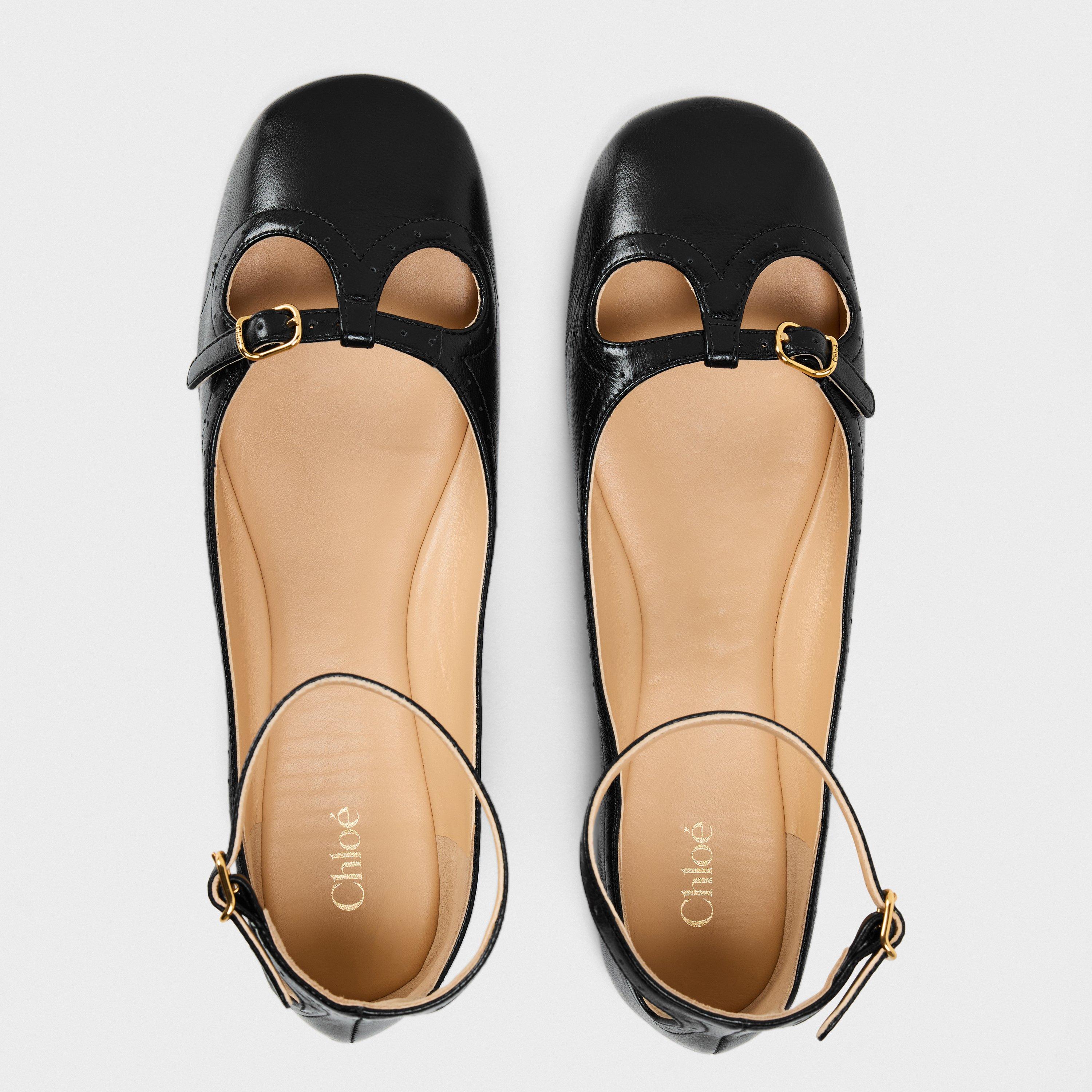 Black - Chloe - Women’s Leather Misty Ballerina Flats - 4