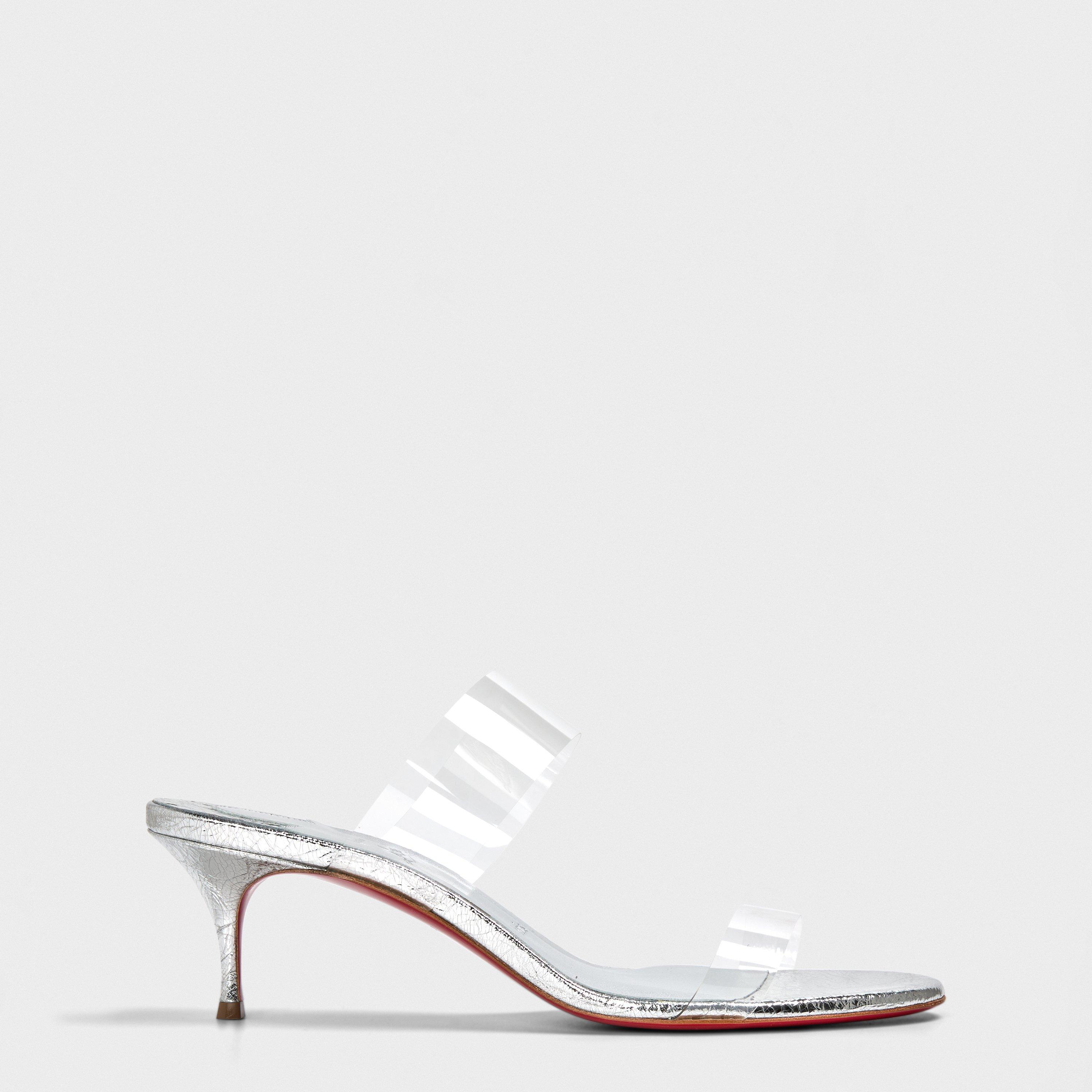 Silver - Christian Louboutin - Just Nothing Heeled Mules - 1