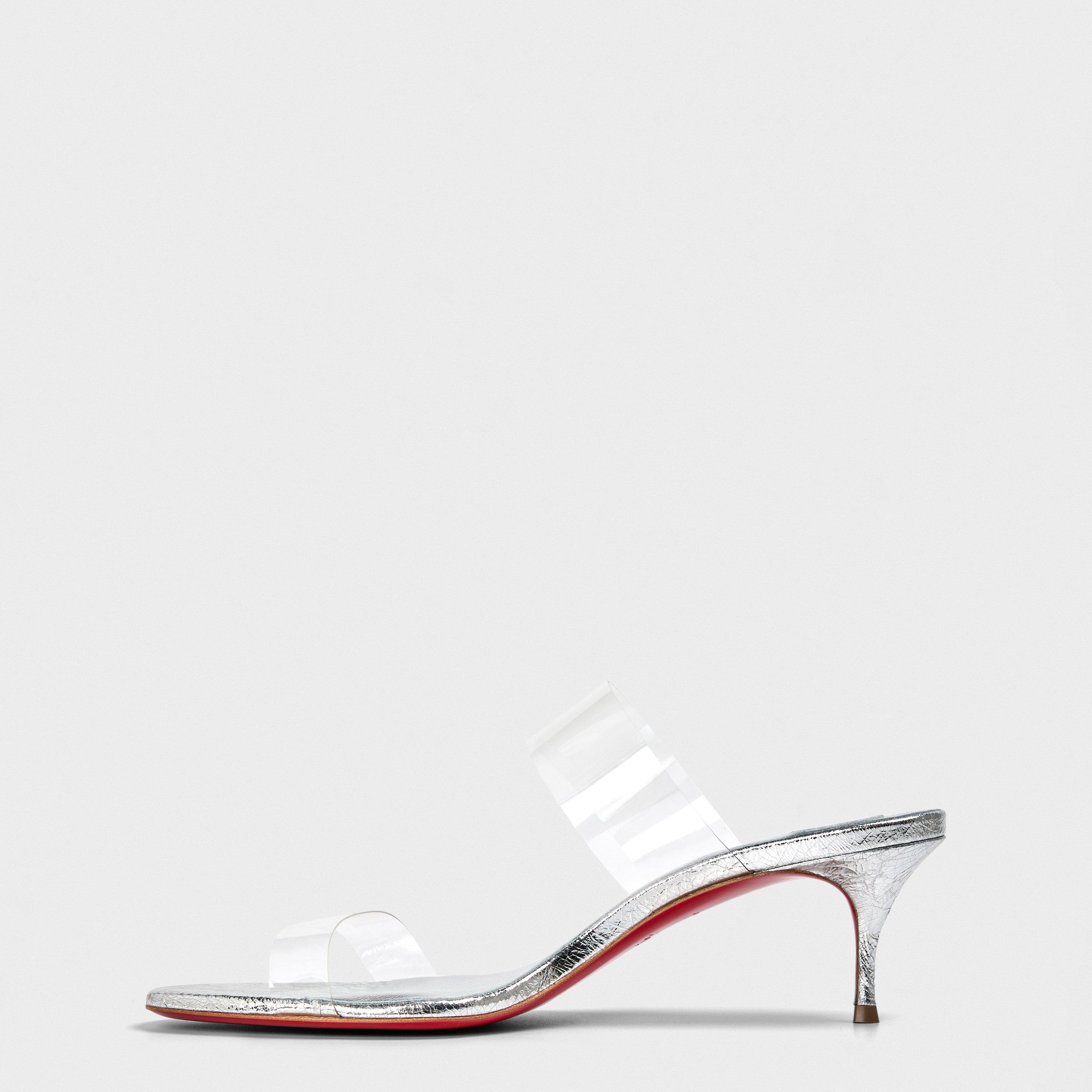 Silver - Christian Louboutin - Just Nothing Heeled Mules - 2