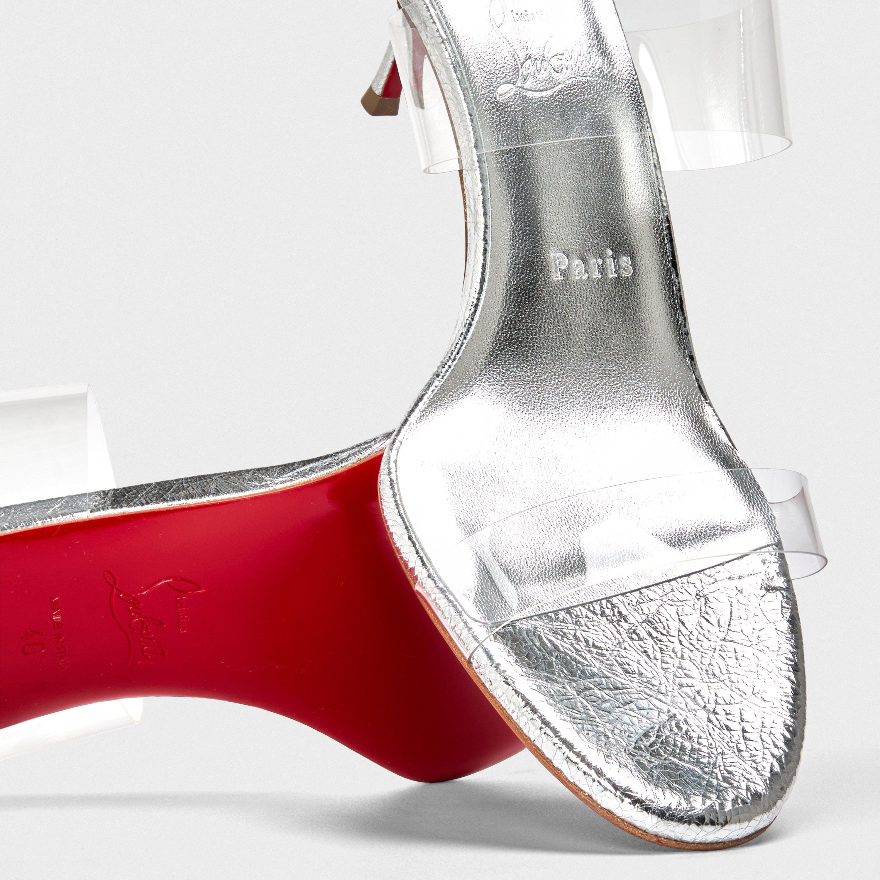 Silver - Christian Louboutin - Just Nothing Heeled Mules - 4