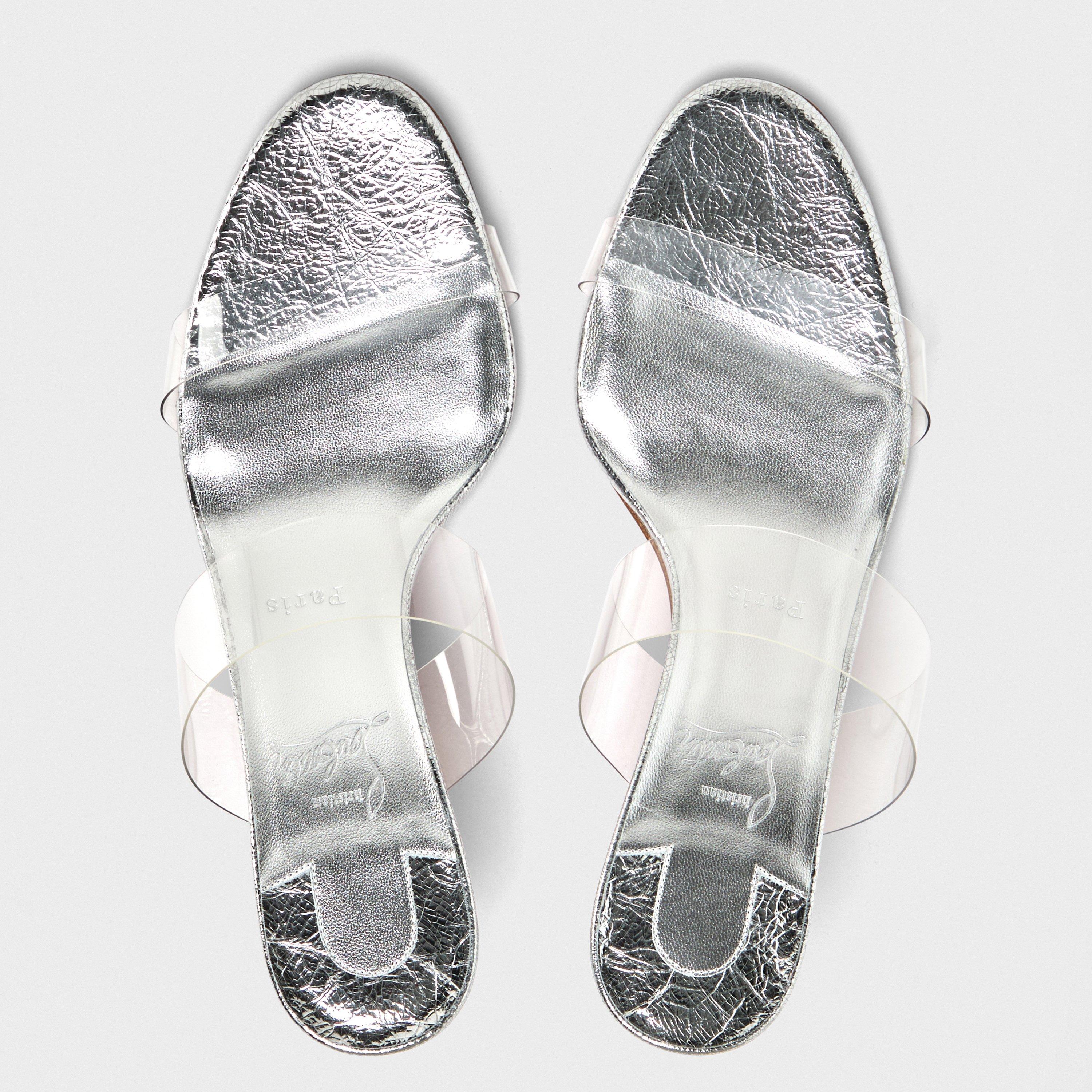 Silver - Christian Louboutin - Just Nothing Heeled Mules - 5