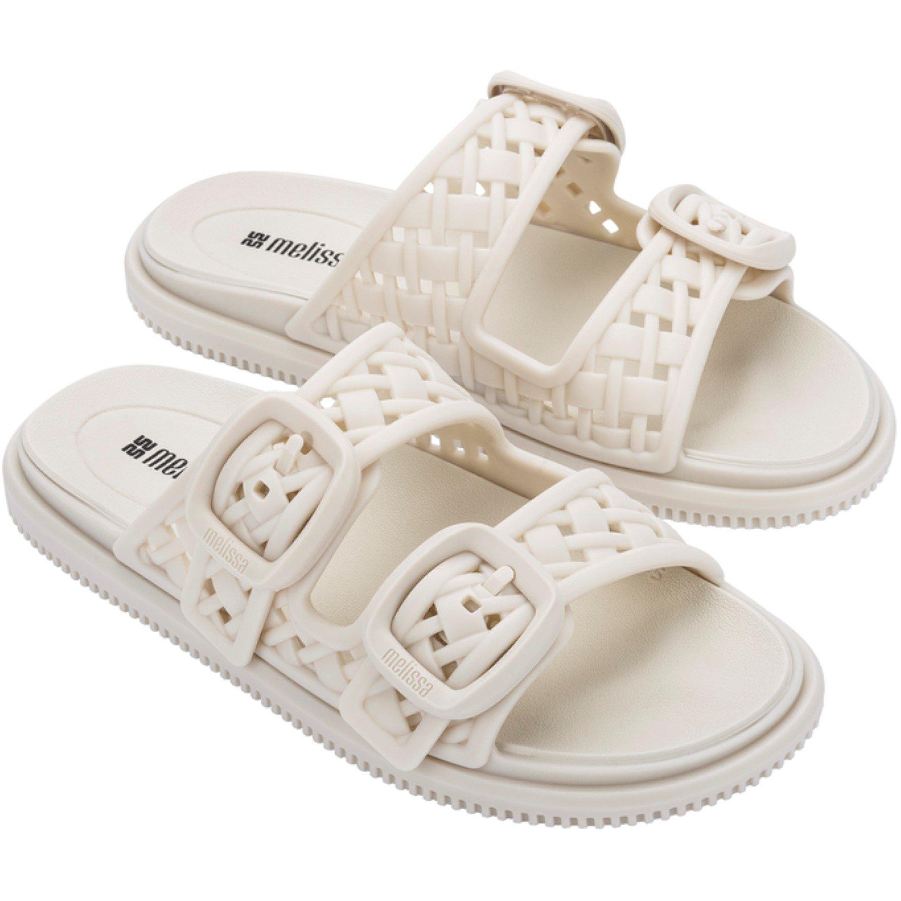 White - Melissa - Women's Possession Slip Flat Sandal - 4