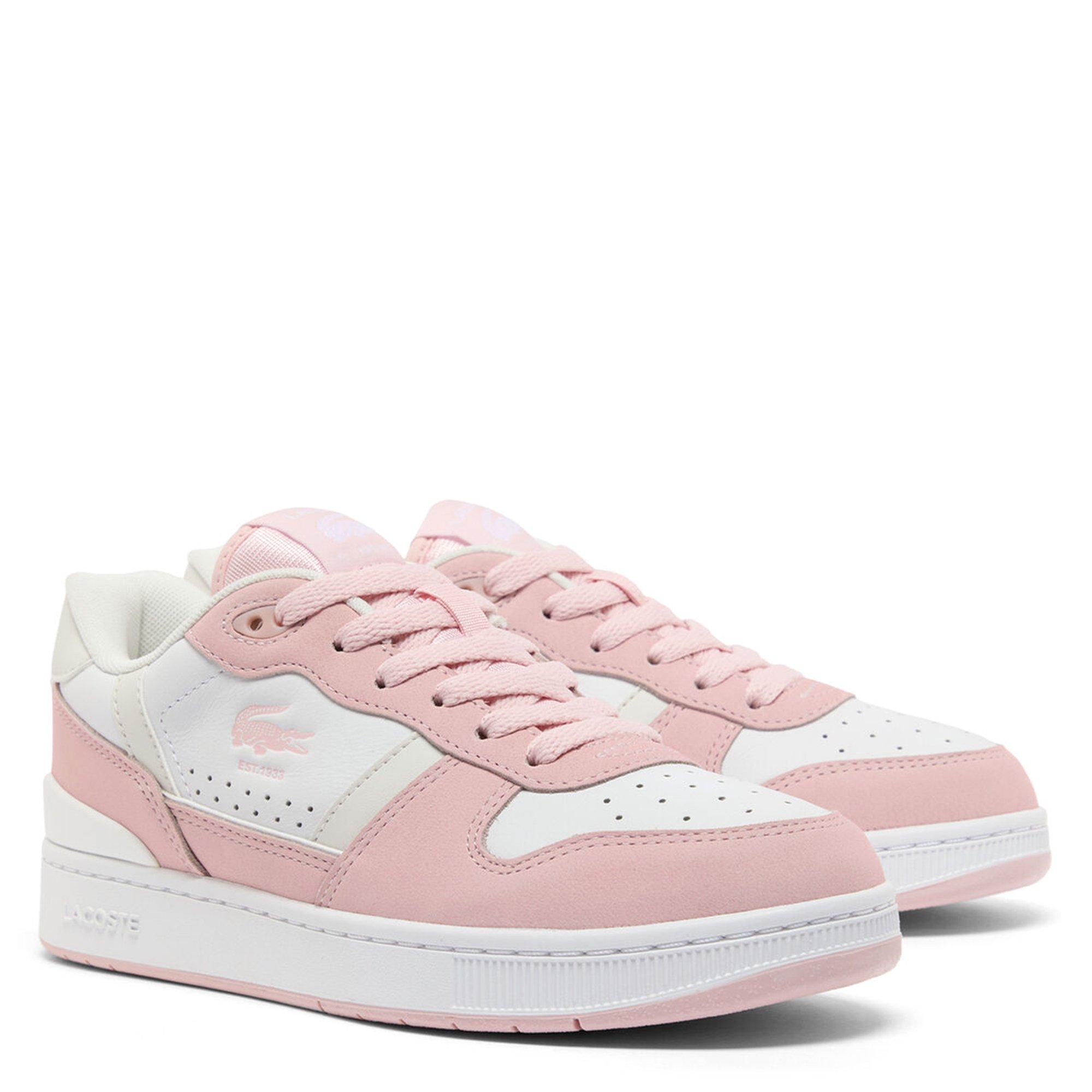 WHT/LT PNK - Lacoste - Womens T-Clip Set Leather Sneakers - 2