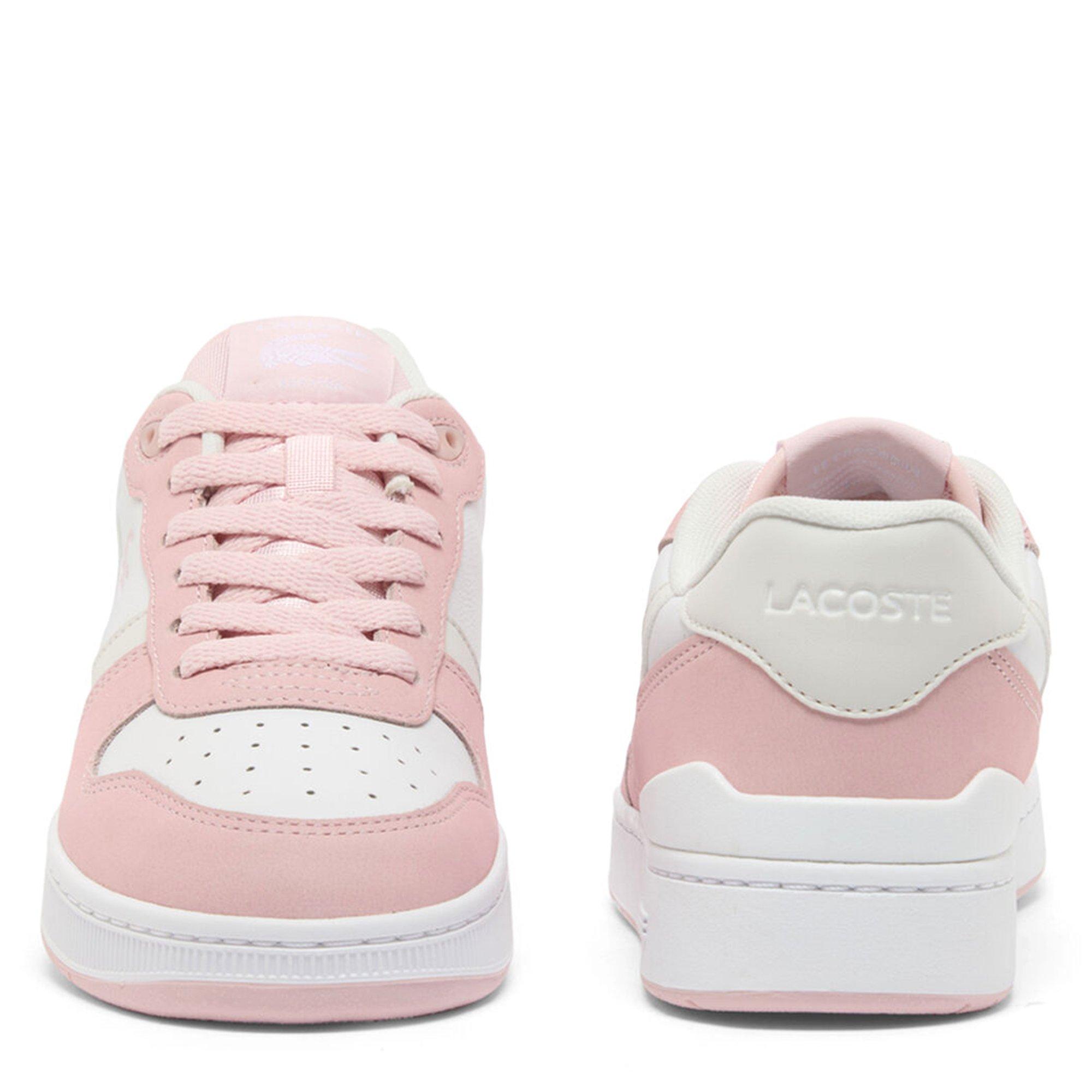 WHT/LT PNK - Lacoste - Womens T-Clip Set Leather Sneakers - 4