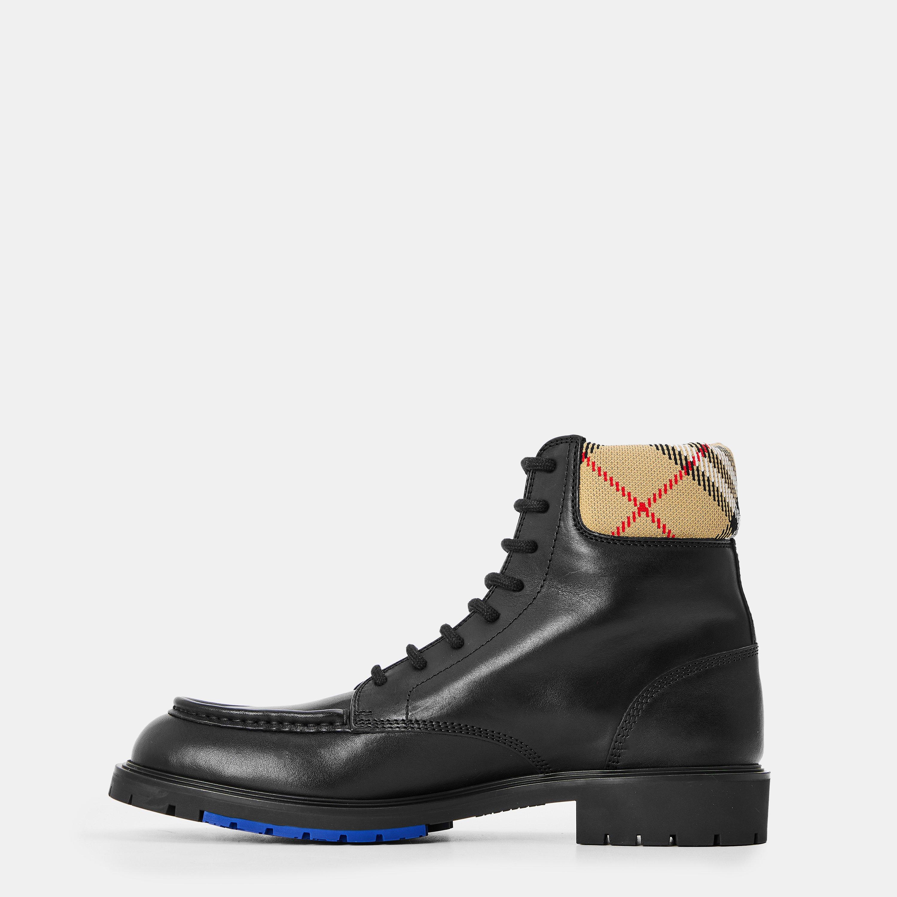 Black - Burberry - Men's Burb Rogue Flat Ankle Boots - 2