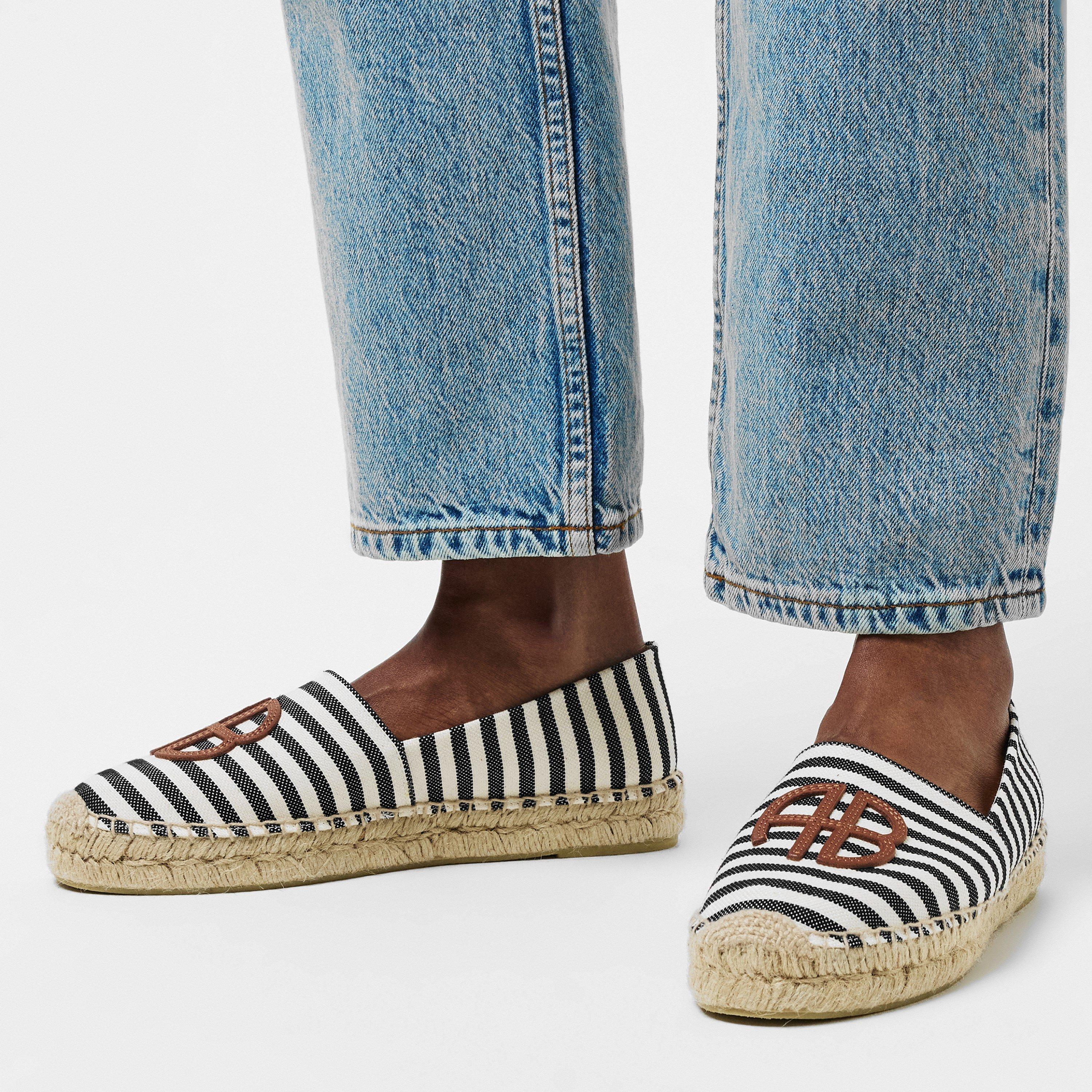 Black Natural - Anine Bing - Striped Paloma Logo Espadrilles - 3