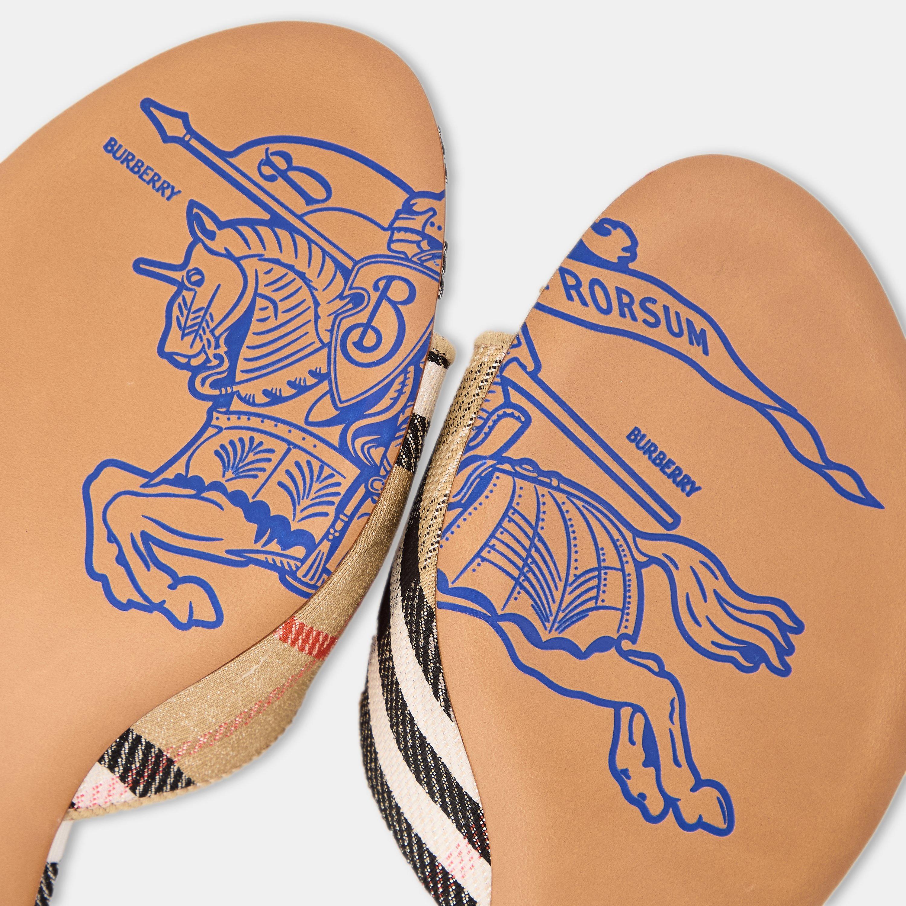 Sand IP Check - Burberry - Women's Burb Sloane Mule Heeled Sandals - 4