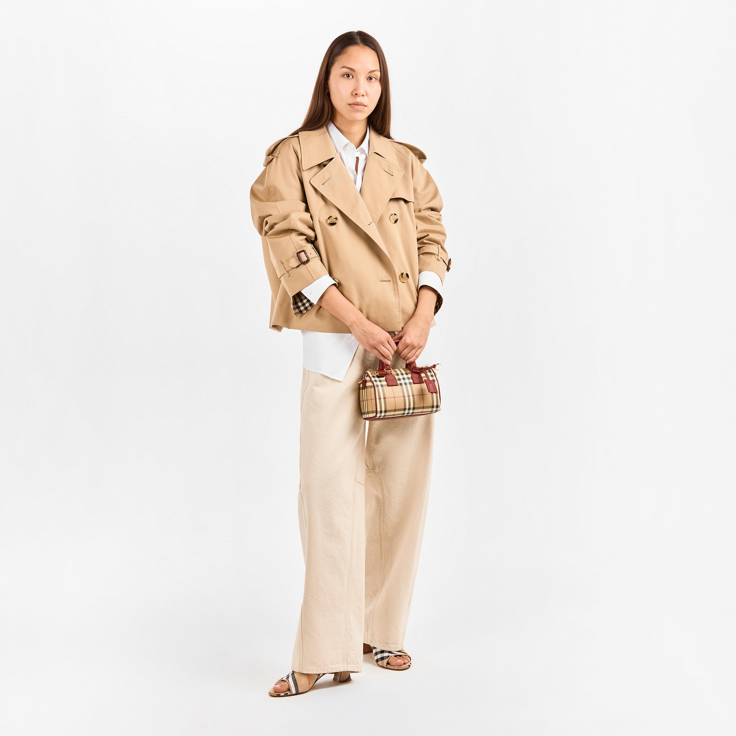 Sand IP Check - Burberry - Women's Burb Sloane Mule Heeled Sandals - 6