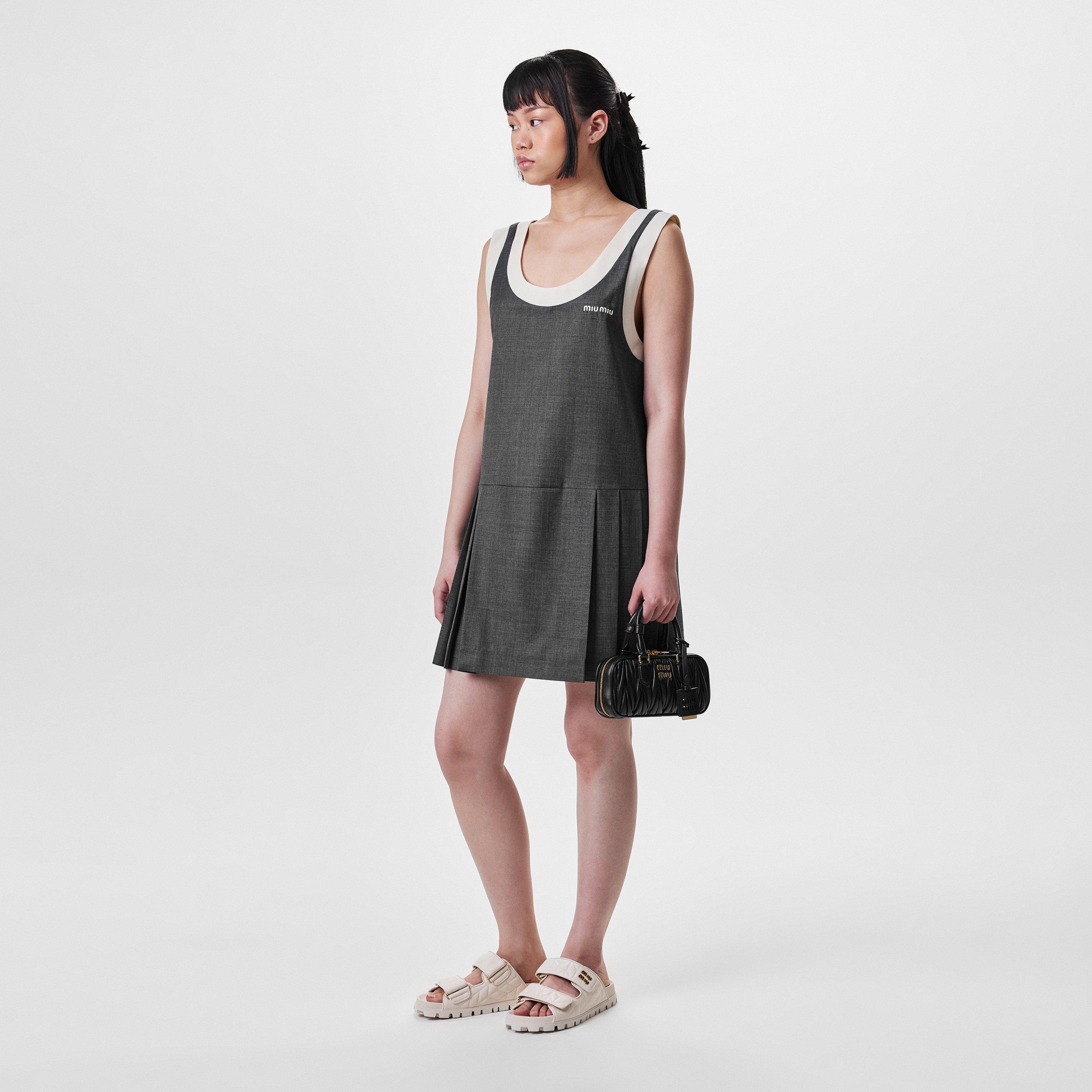 Bianco - Miu Miu - Matelasse Nappa Leather Slides - 5