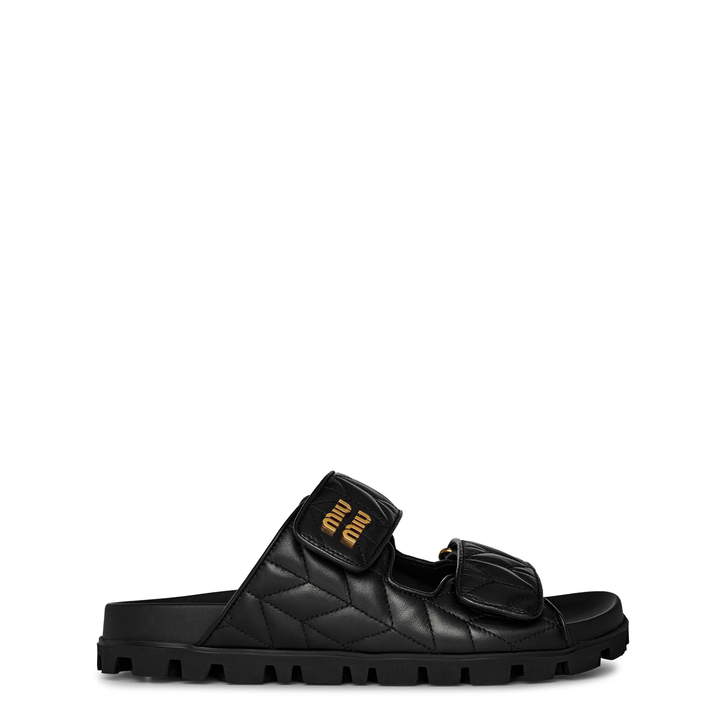 Miu Miu Matelasse Nappa Leather Slides