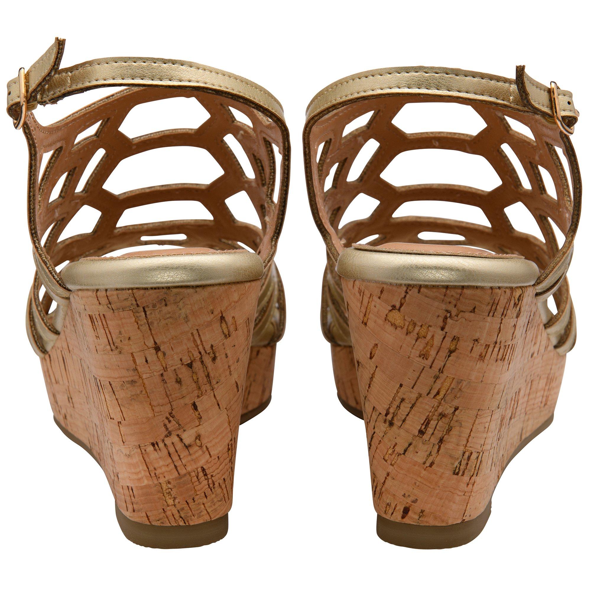 Gold - Lotus Shoes - Lotus Rhi Wedges Ld63 - 3