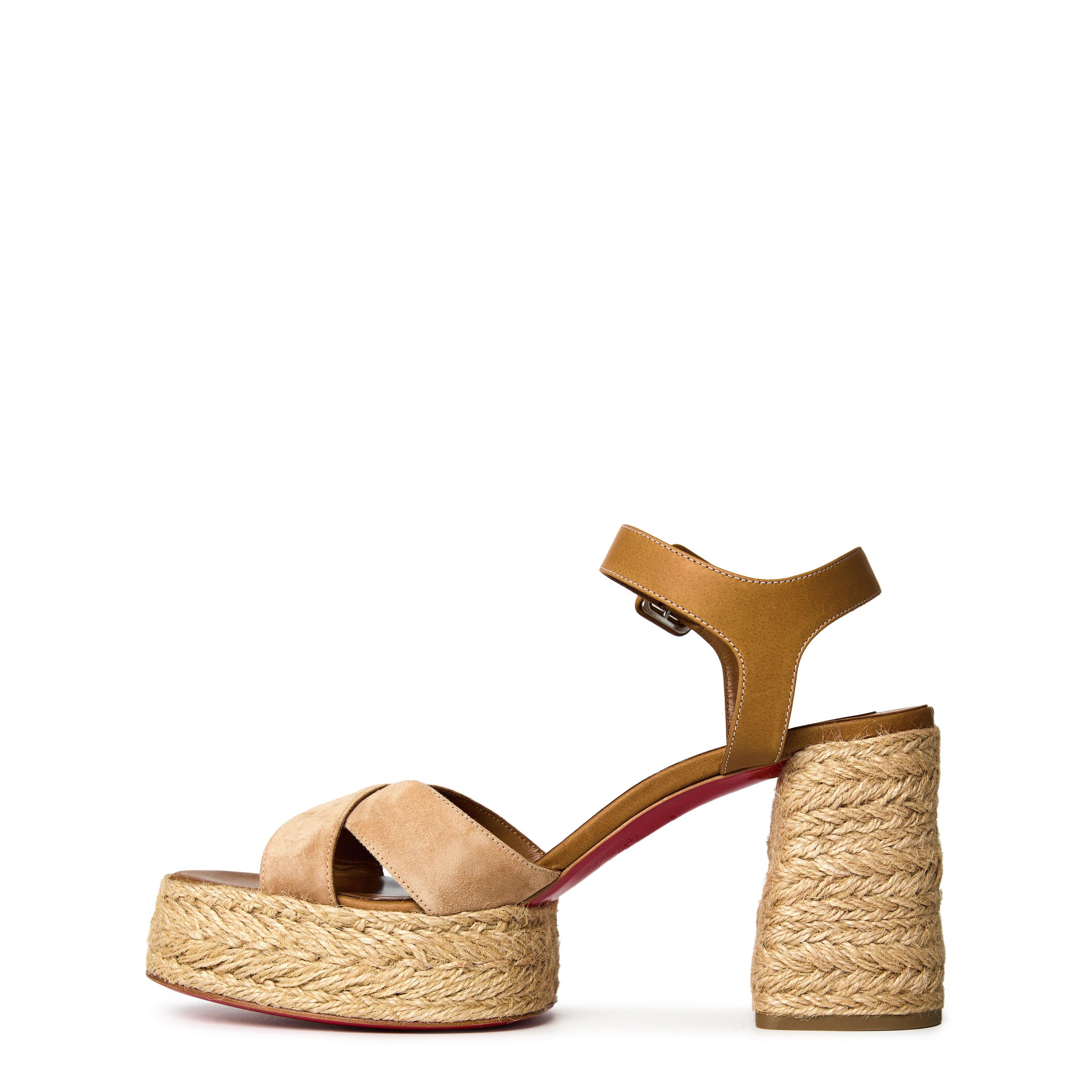 Lionne Terra - Christian Louboutin - Women's Calakala Leather Wedges, 85mm - 2