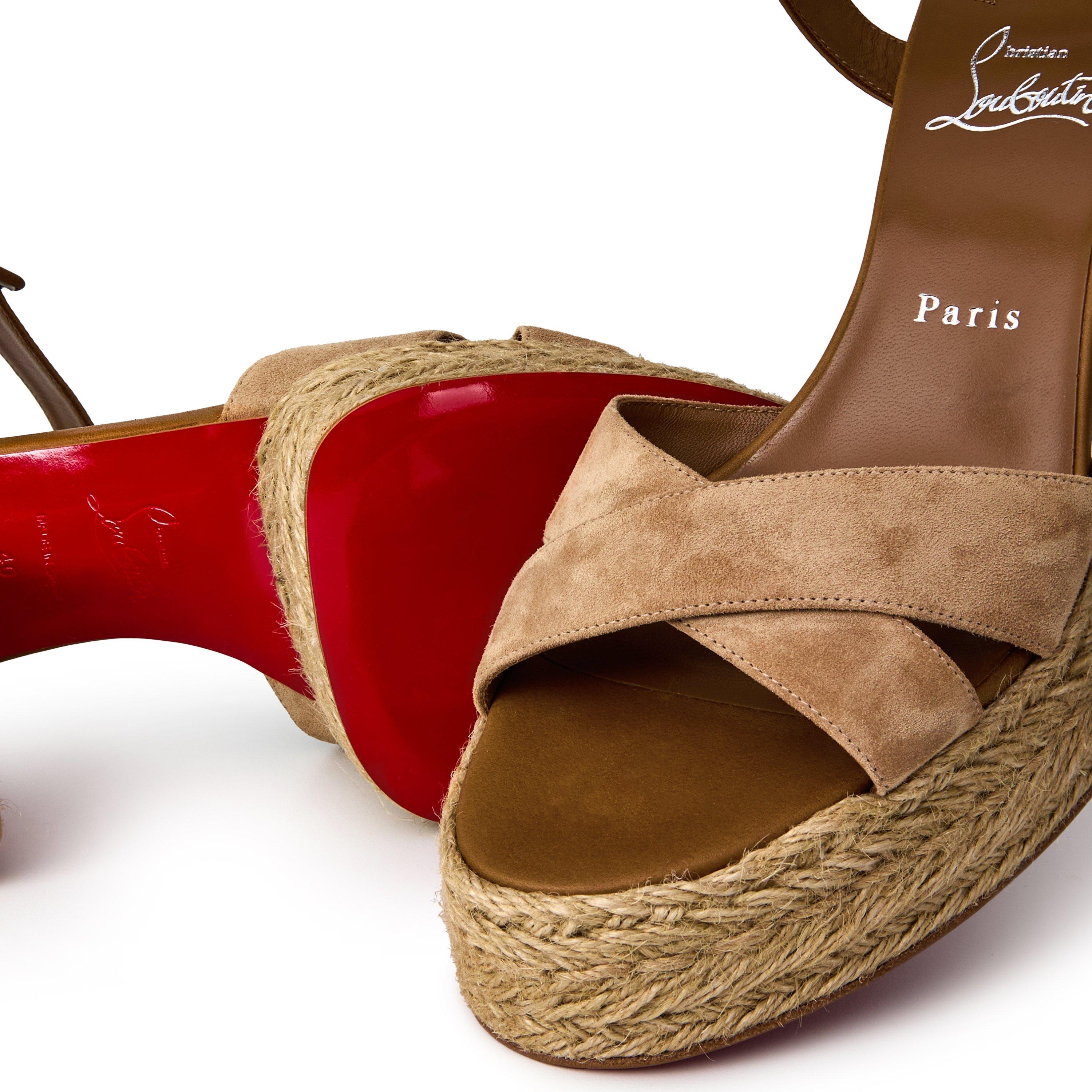 Lionne Terra - Christian Louboutin - Women's Calakala Leather Wedges, 85mm - 4