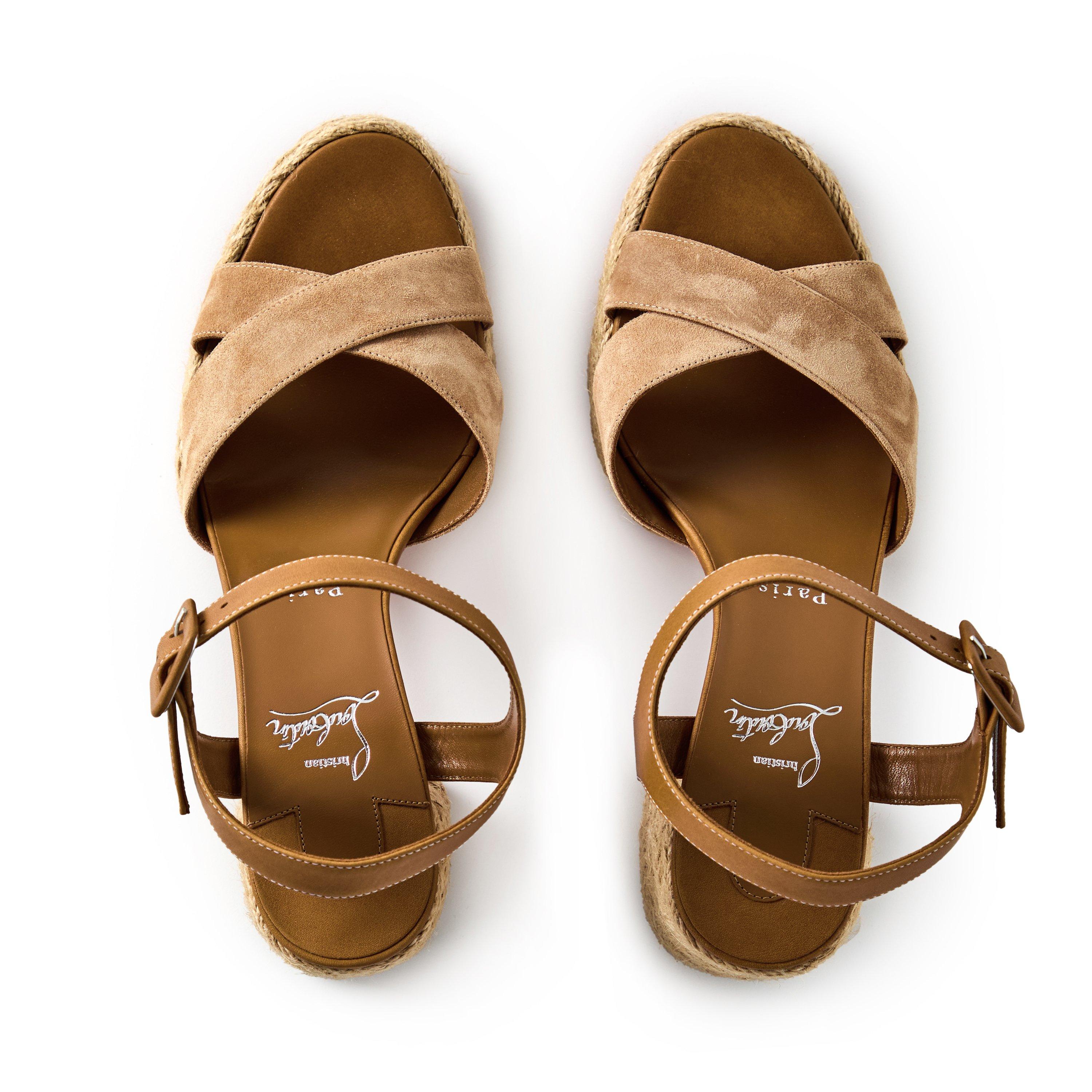 Lionne Terra - Christian Louboutin - Women's Calakala Leather Wedges, 85mm - 5