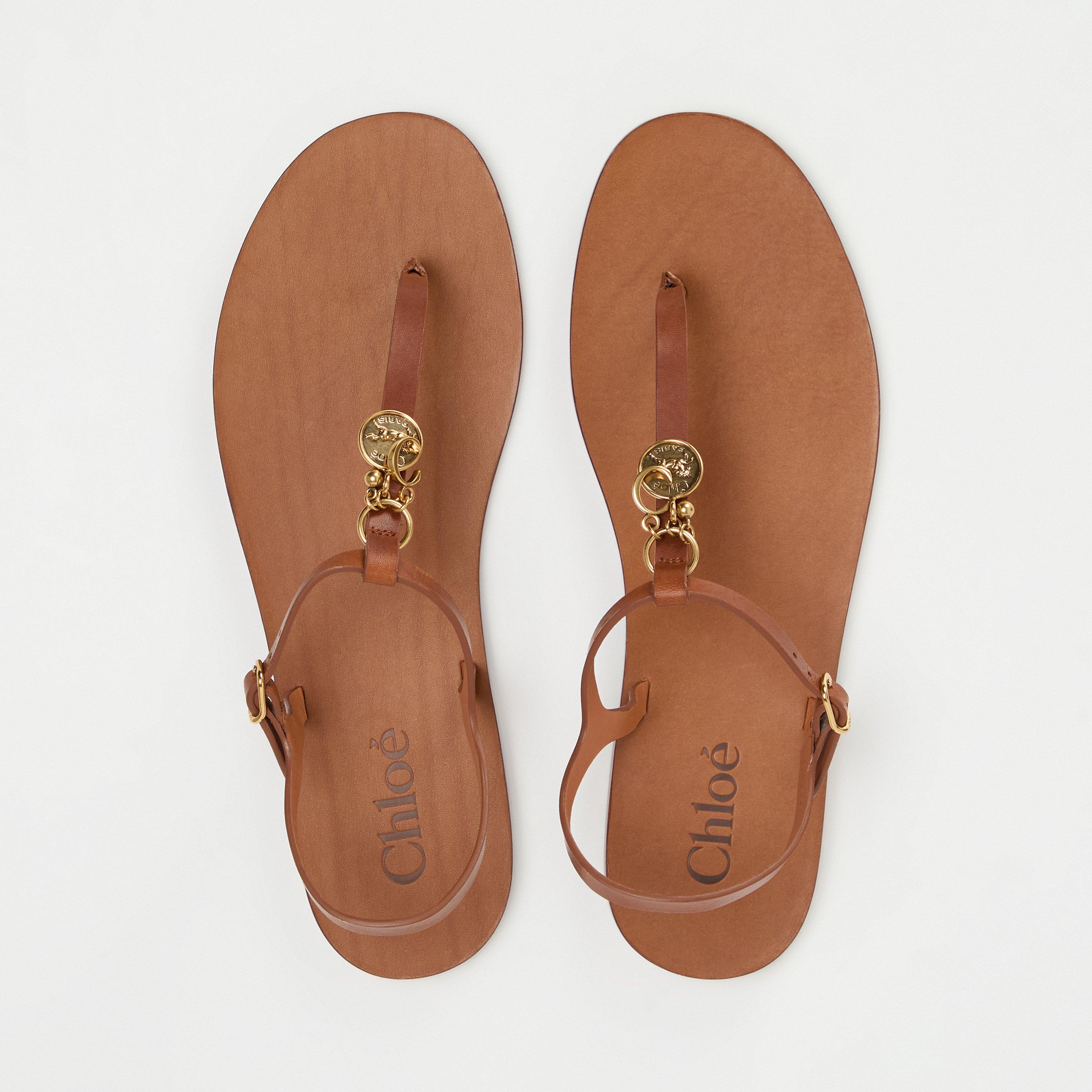 Ginger Brown - Chloe - Women's Charms Flat Sandals - 5