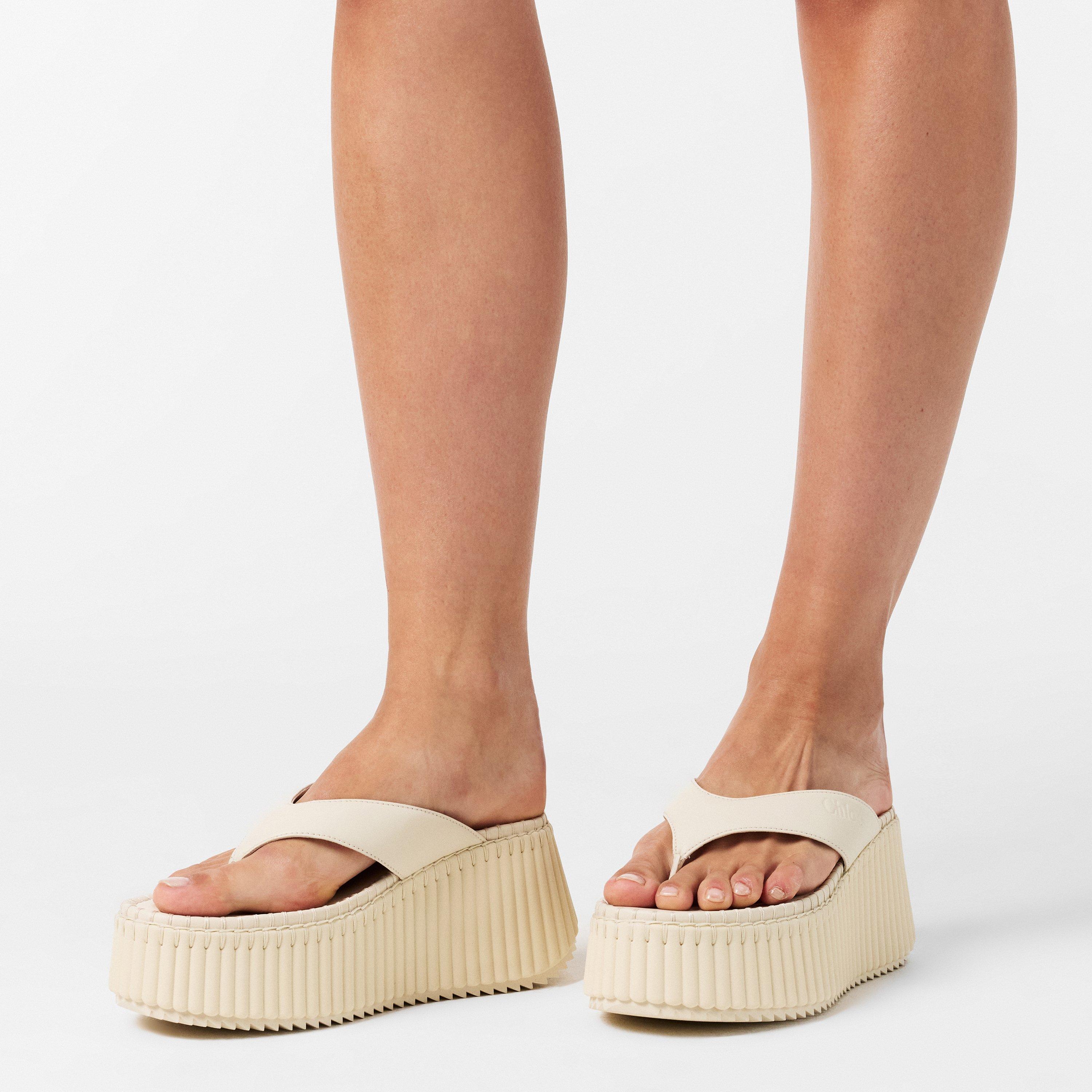 Eggshell - Chloe - Women's Nama Flatform Sandals - 3