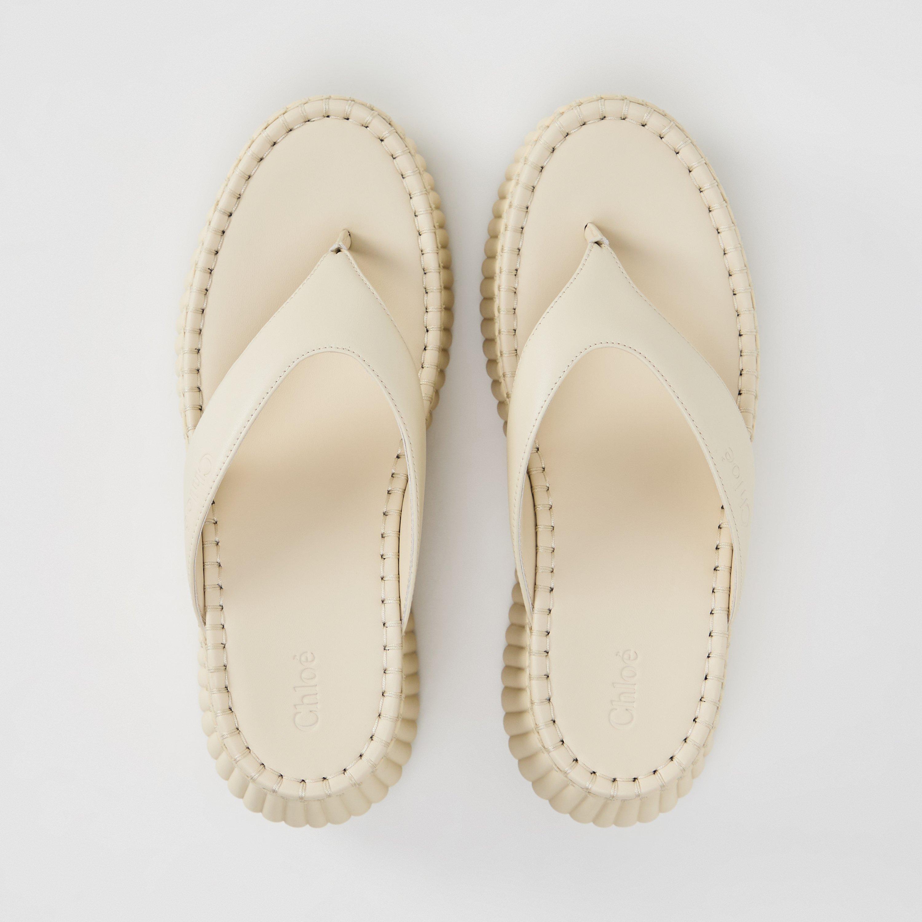 Eggshell - Chloe - Women's Nama Flatform Sandals - 5