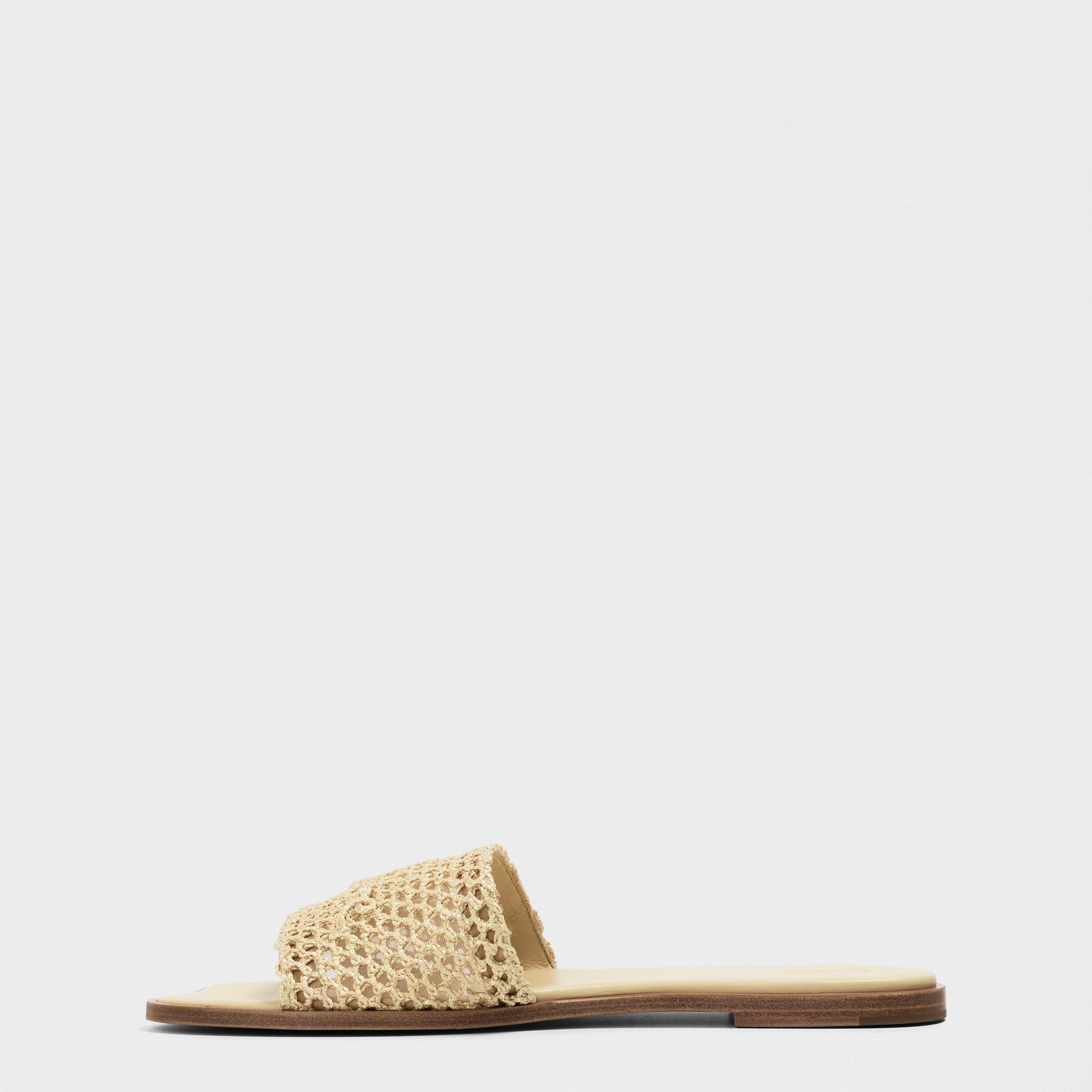 Natural Brown - Chloe - Women's Flower Flat Sandals - 2