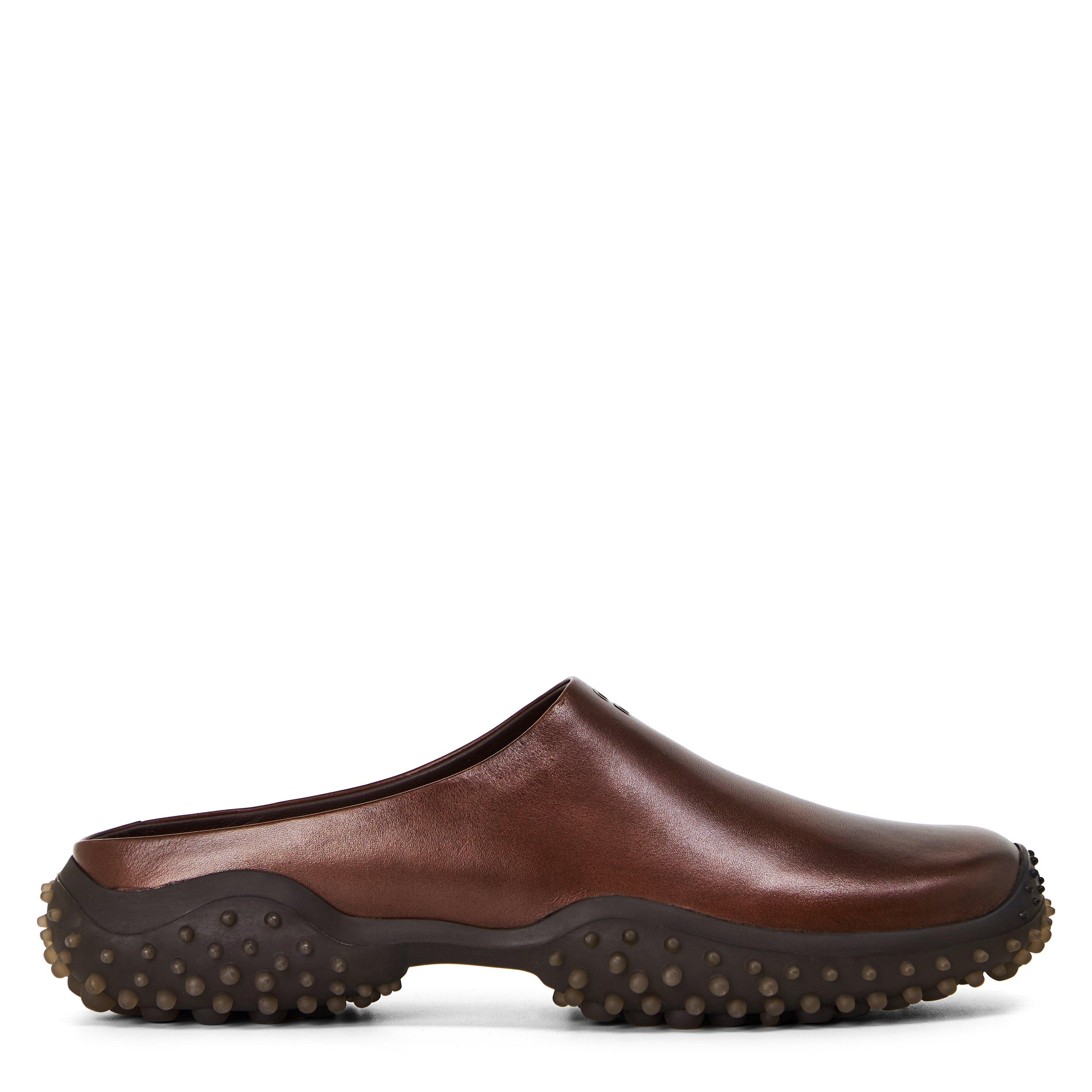 Miu Miu Leather Sabot With Embossed Lettering Logo - Female - Mules - Brown - 7 Uk - Shoes - Image 2