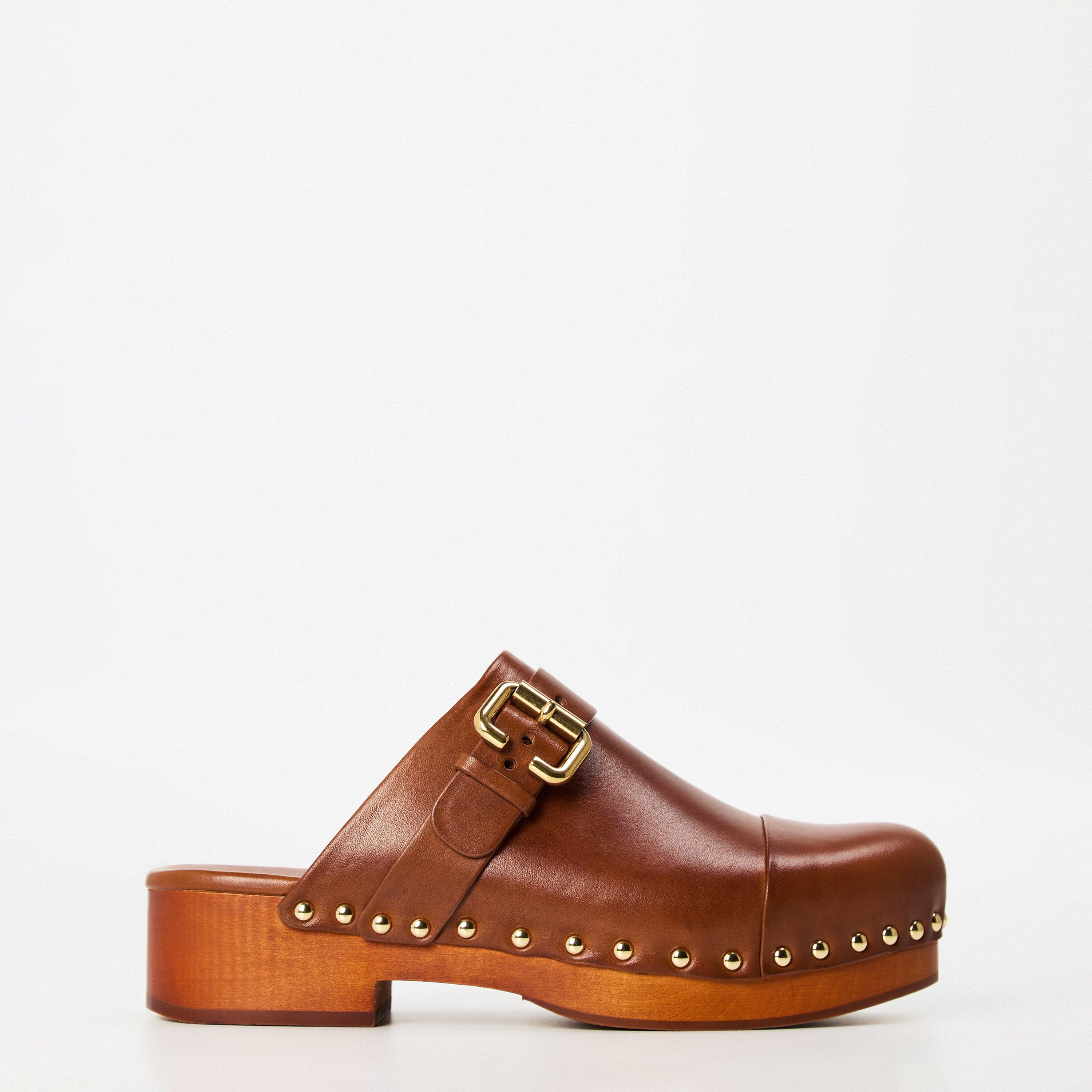 Ginger Brown - Chloe - Women's Jeansette Platform Clogs - 1