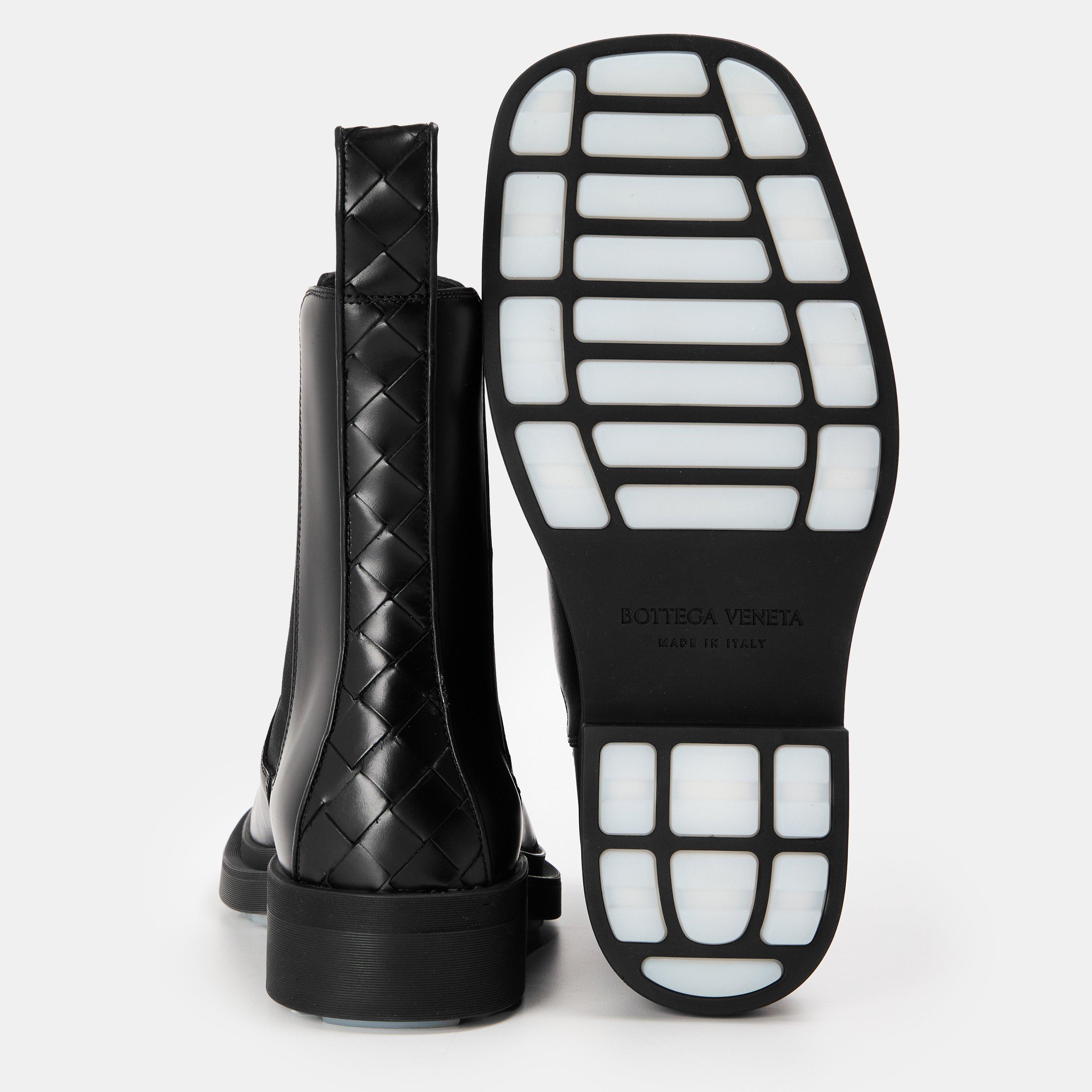 Black - Bottega Veneta - Men's Flat Ankle Boots - 4