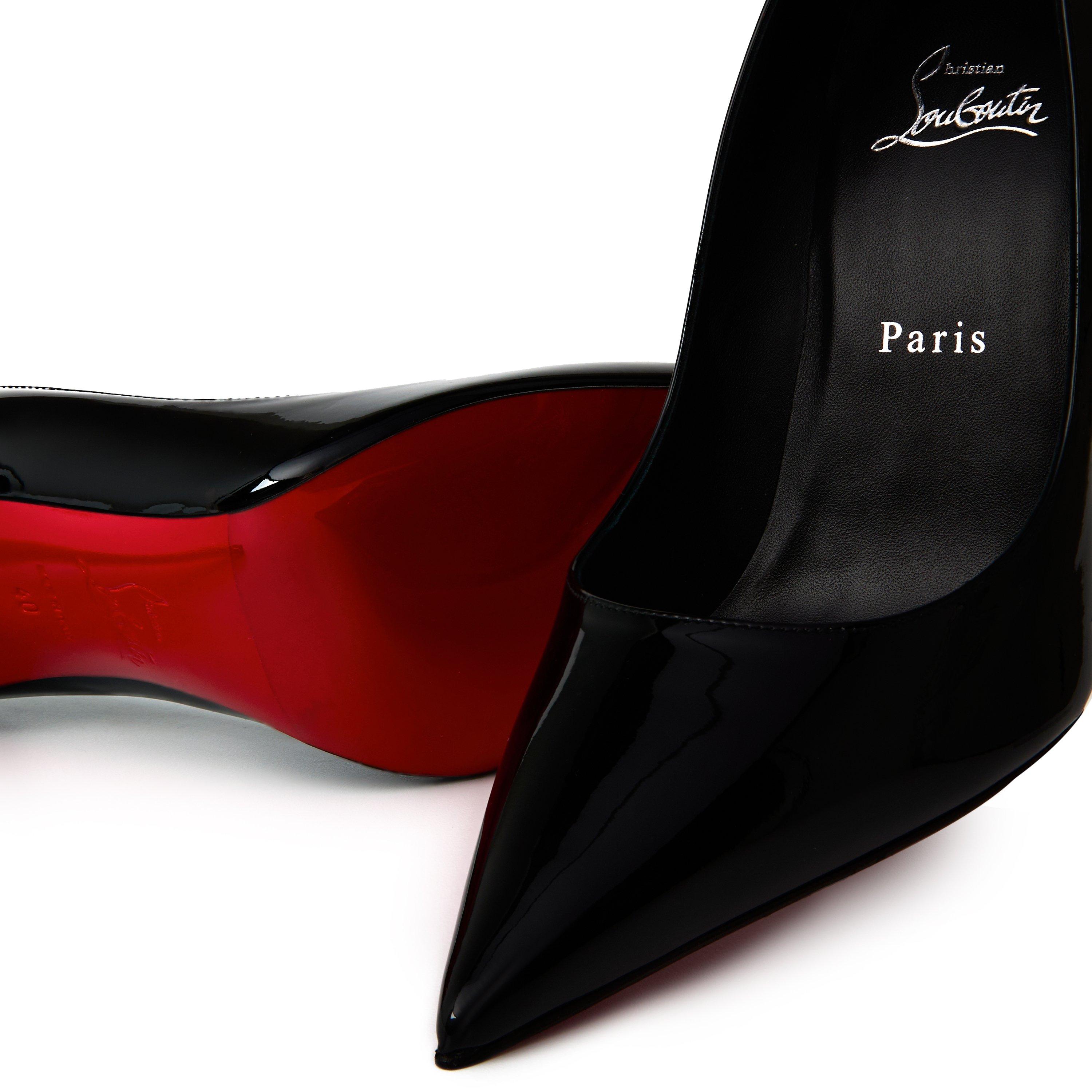 Black Lin Black - Christian Louboutin - Women's Sole Leather Miss Z Pumps, 100mm - 4