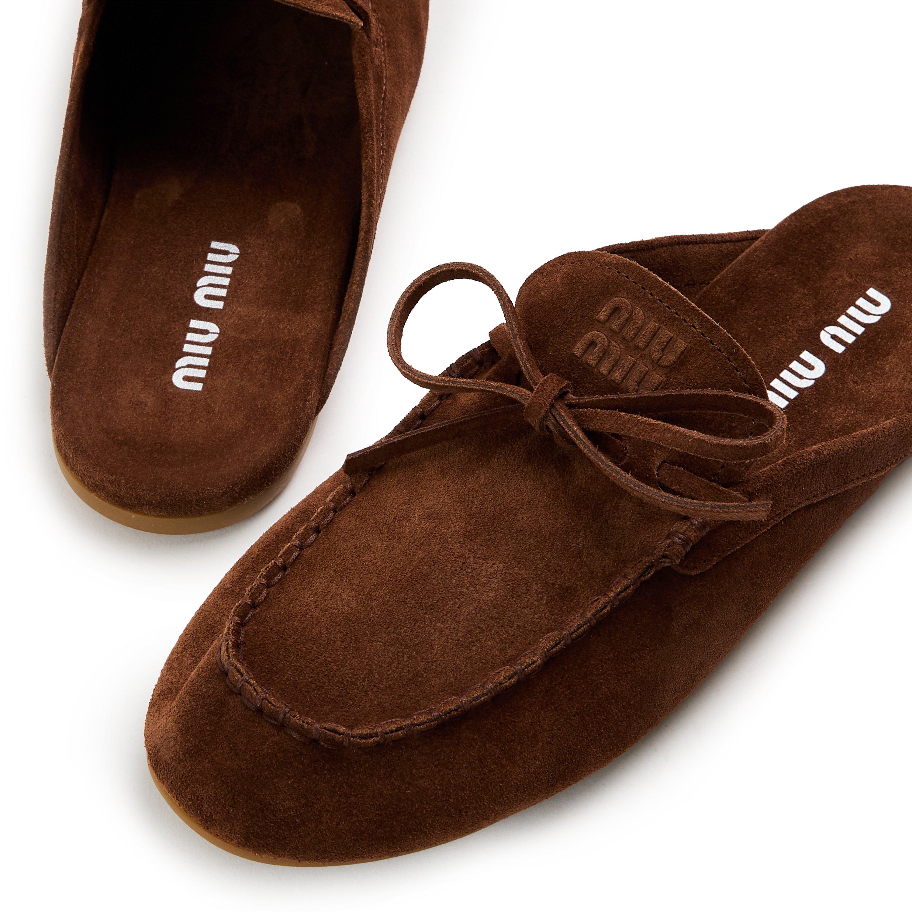 Cacao - Miu Miu - Women's Sabot Boat Shoe Flat Mules - 4