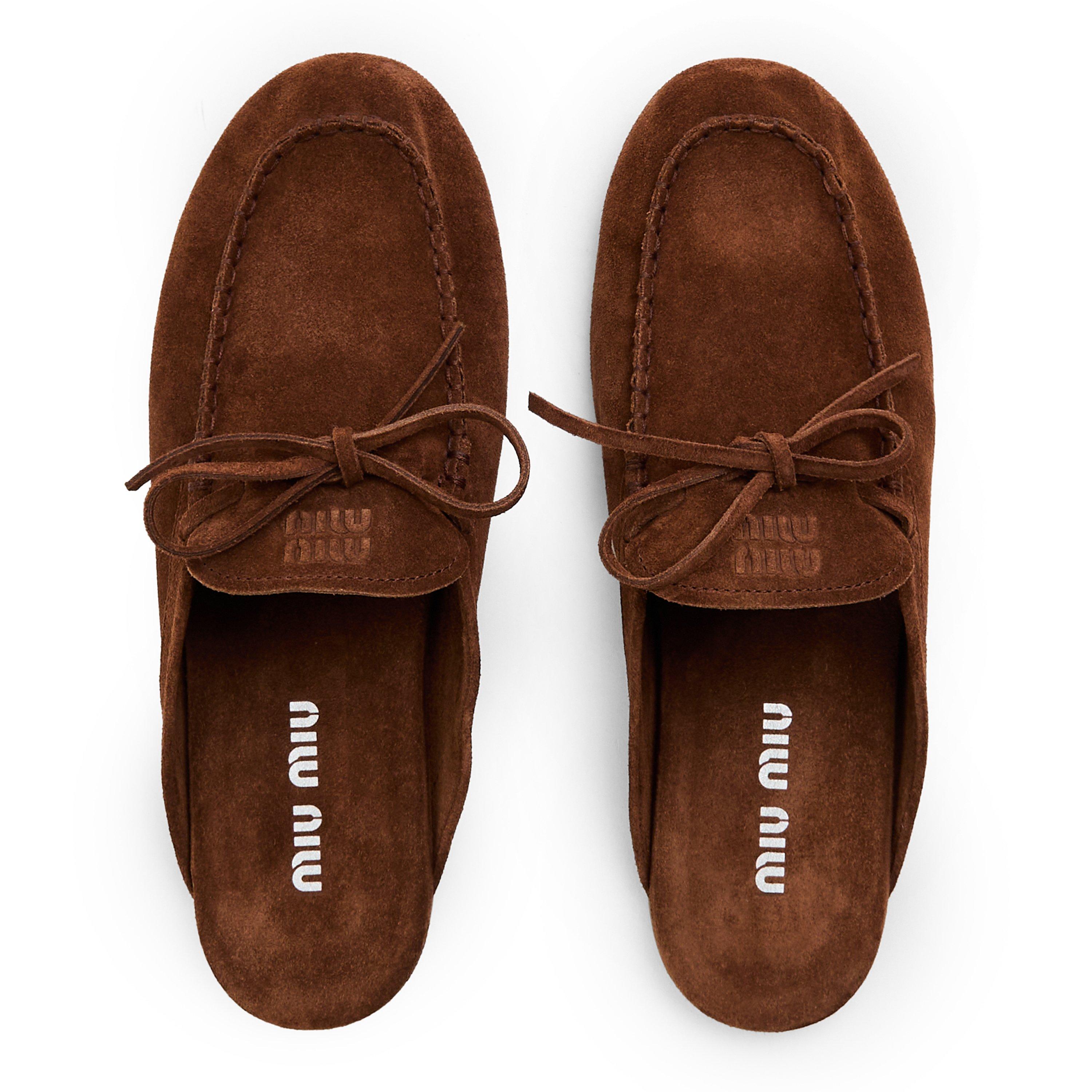 Cacao - Miu Miu - Women's Sabot Boat Shoe Flat Mules - 5