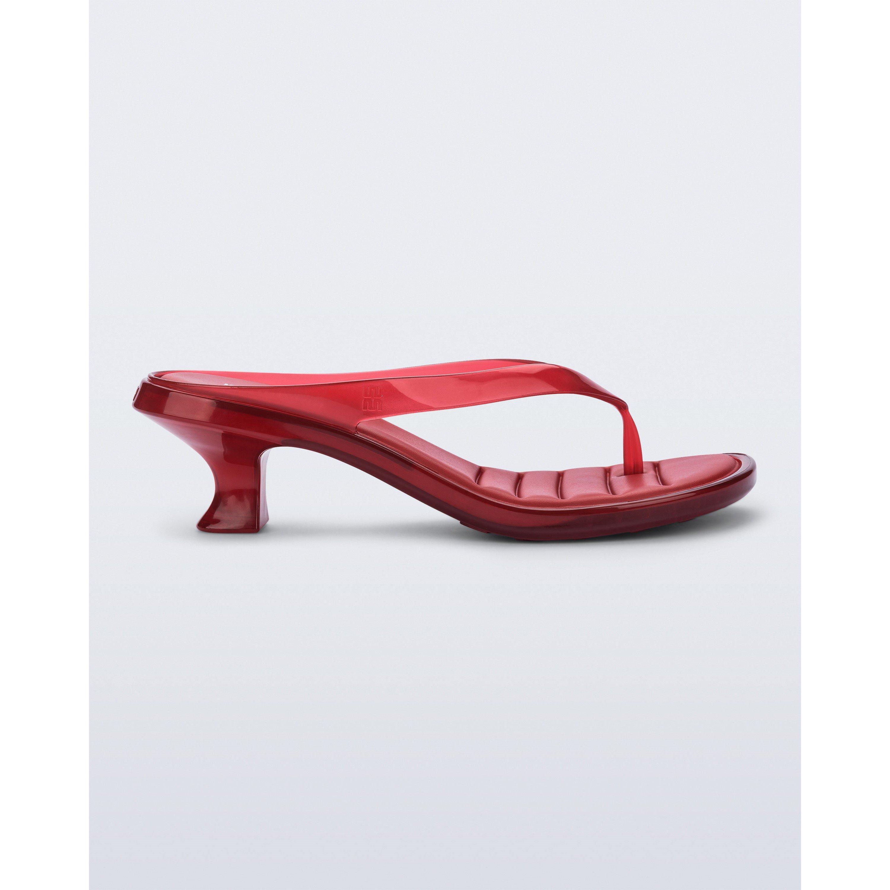 Red - Melissa - Women's Thong Kitten Heel Sandal - 1
