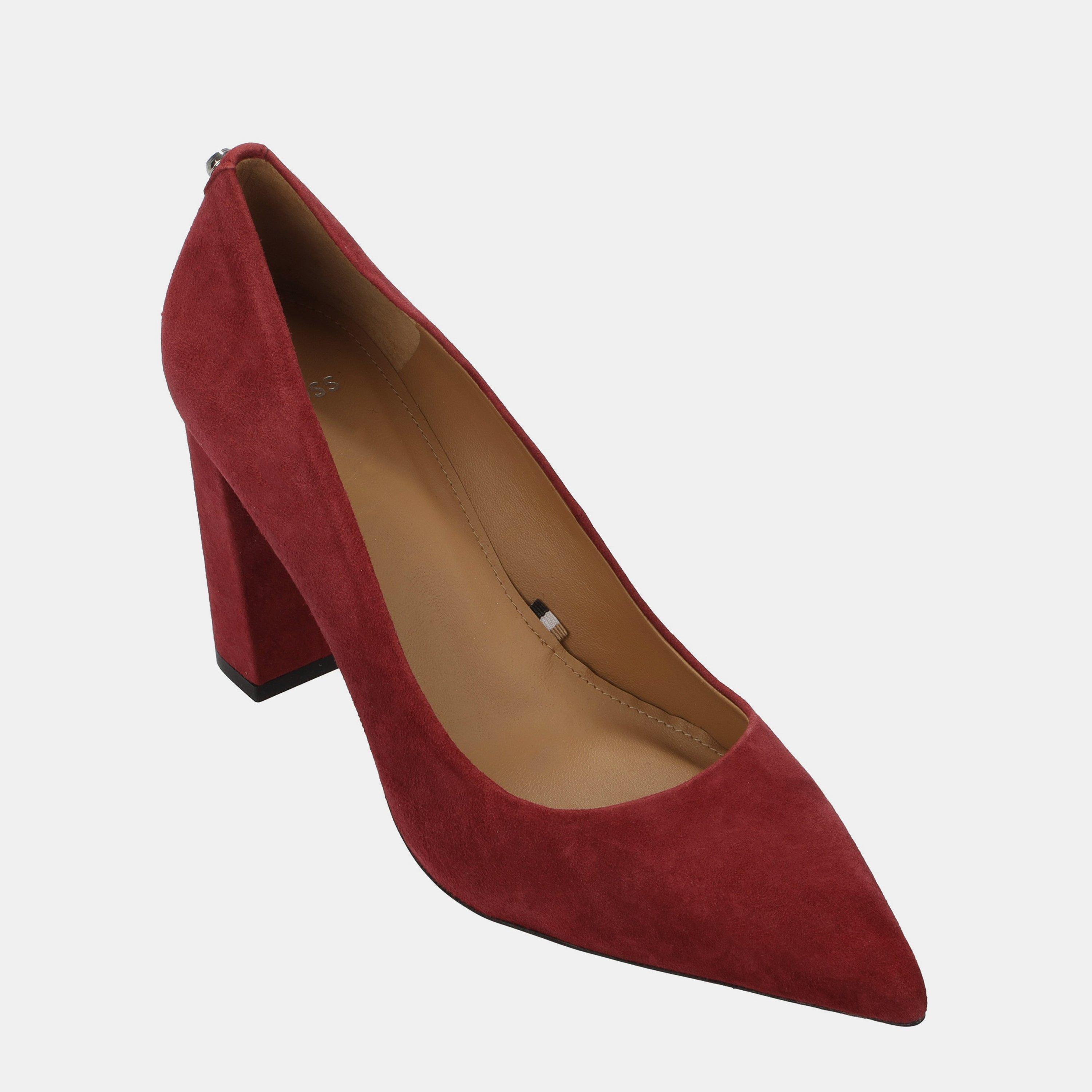 Dark Red - Boss - Women's Janet Block Court Shoes - 2