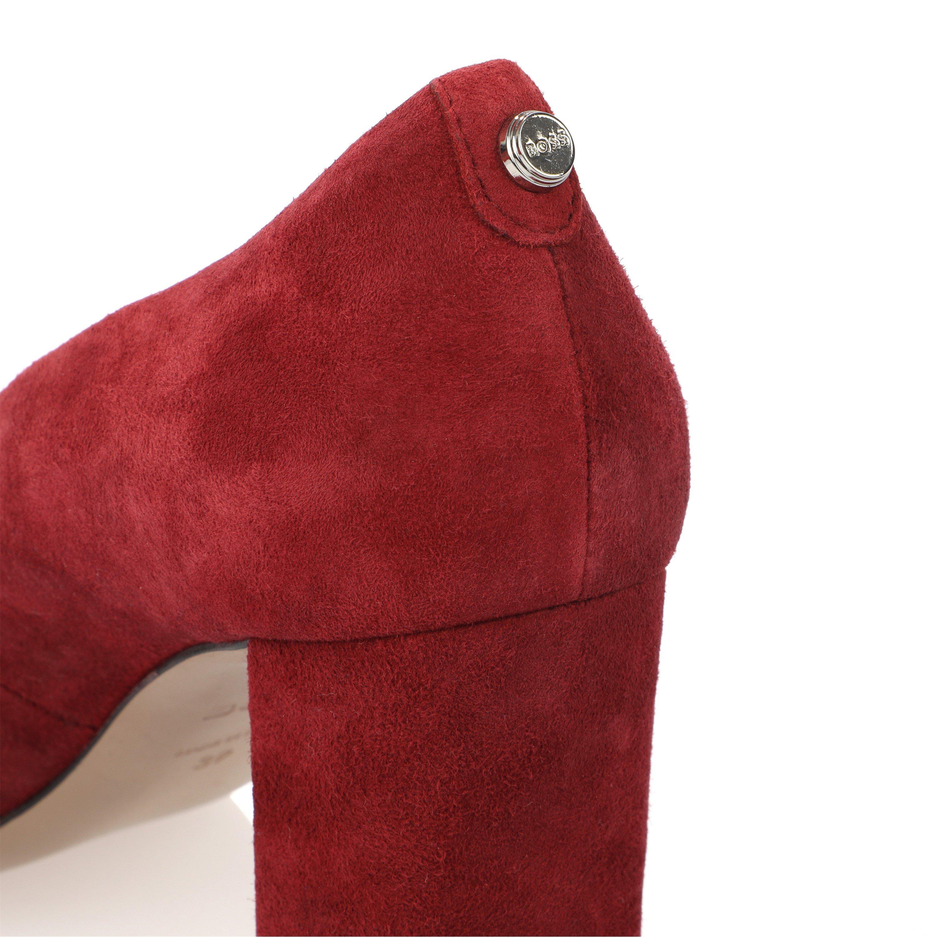 Dark Red - Boss - Women's Janet Block Court Shoes - 7