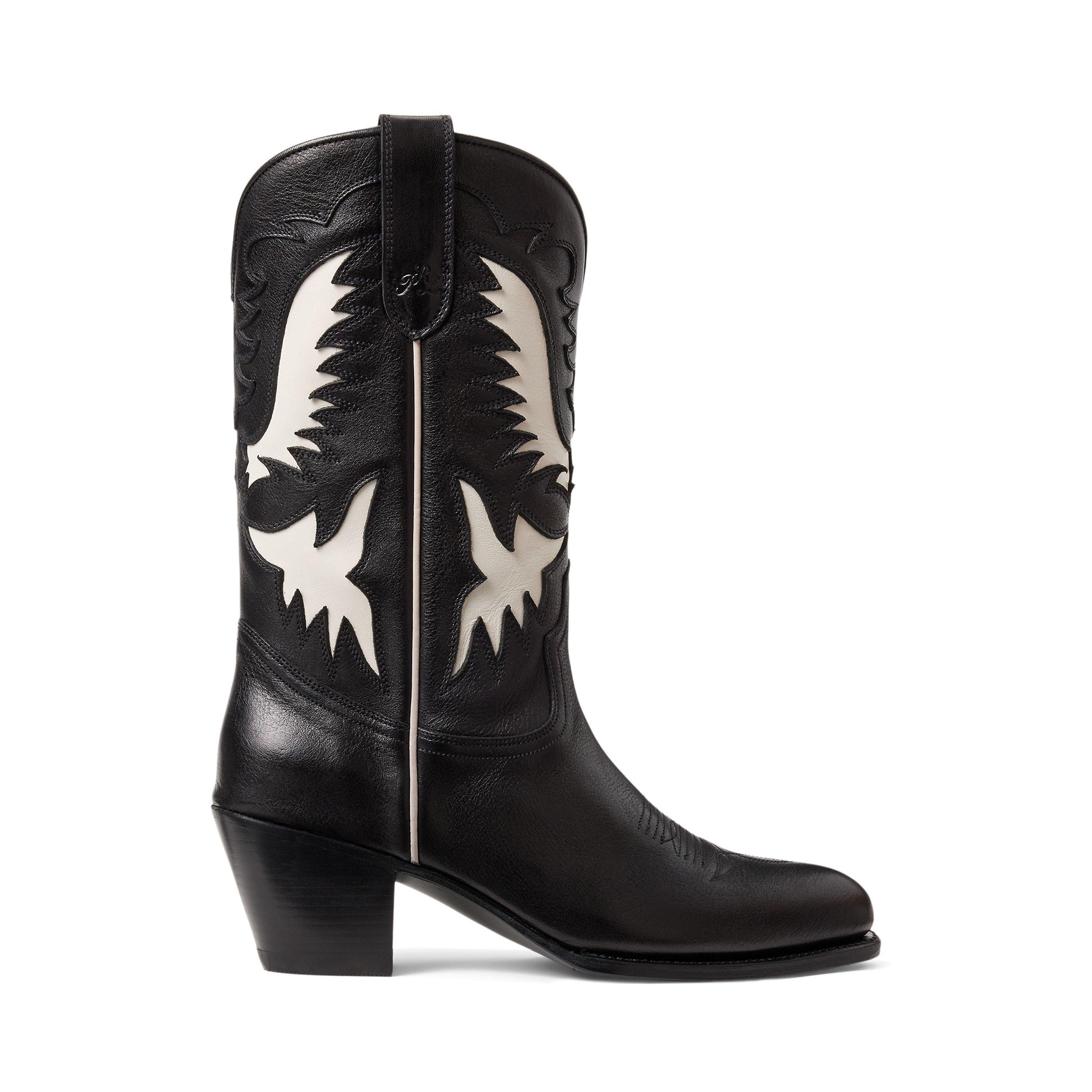 Polo Ralph Lauren Women's Western Cowboy Boots - Black - 4 (36.5)