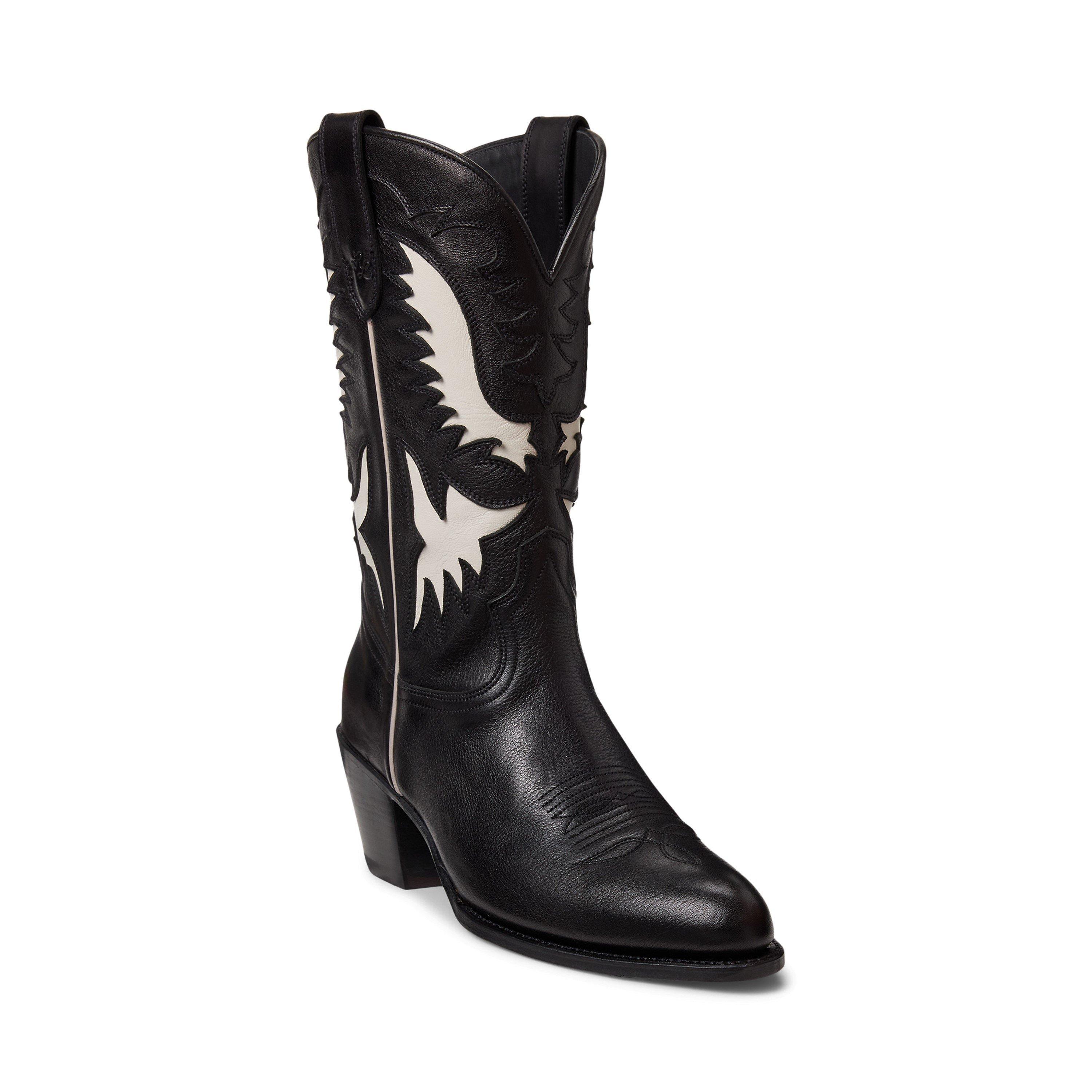 Black - Polo Ralph Lauren - Women's Western Cowboy Boots - 2