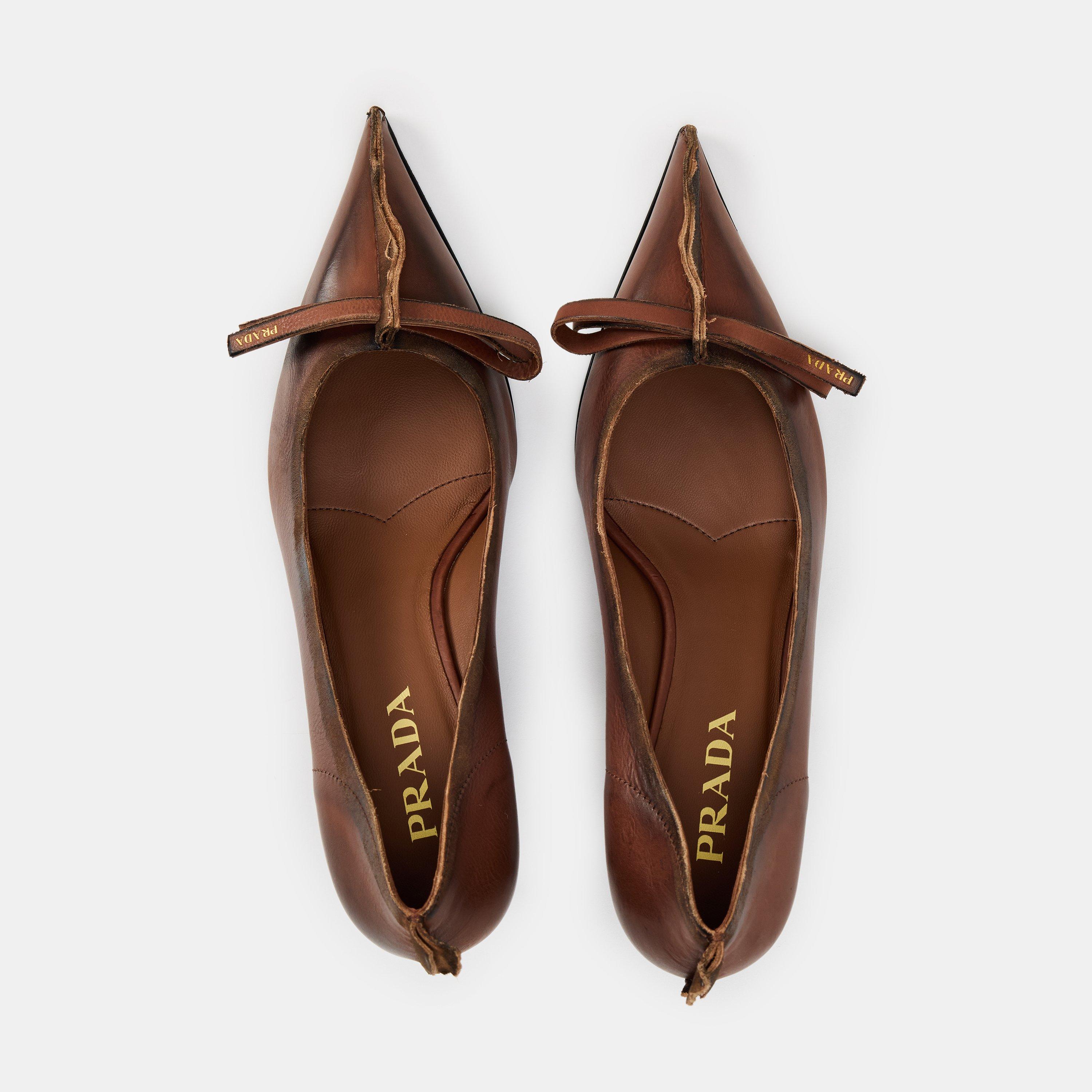 Cacao - Prada - Women's Bow Stiletto Court Shoes - 5